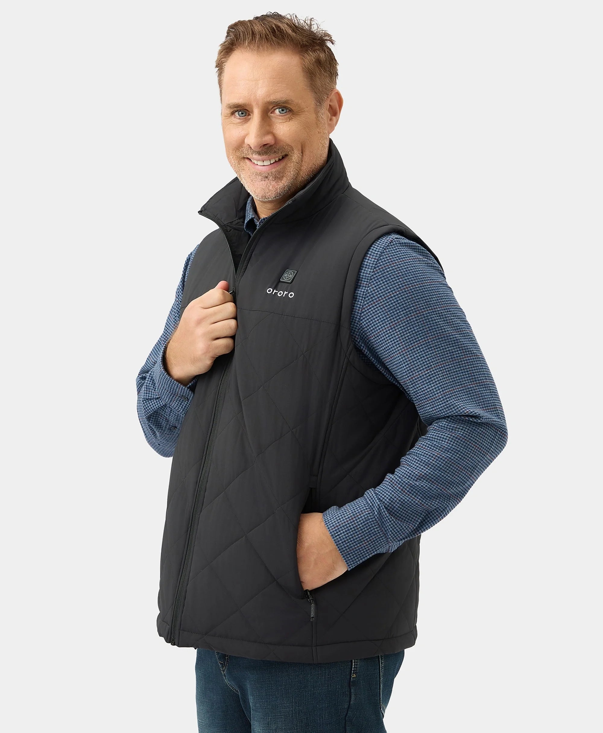 ORORO Heated Men's Heated Quilted Vest (Apparel Only) - Image 4