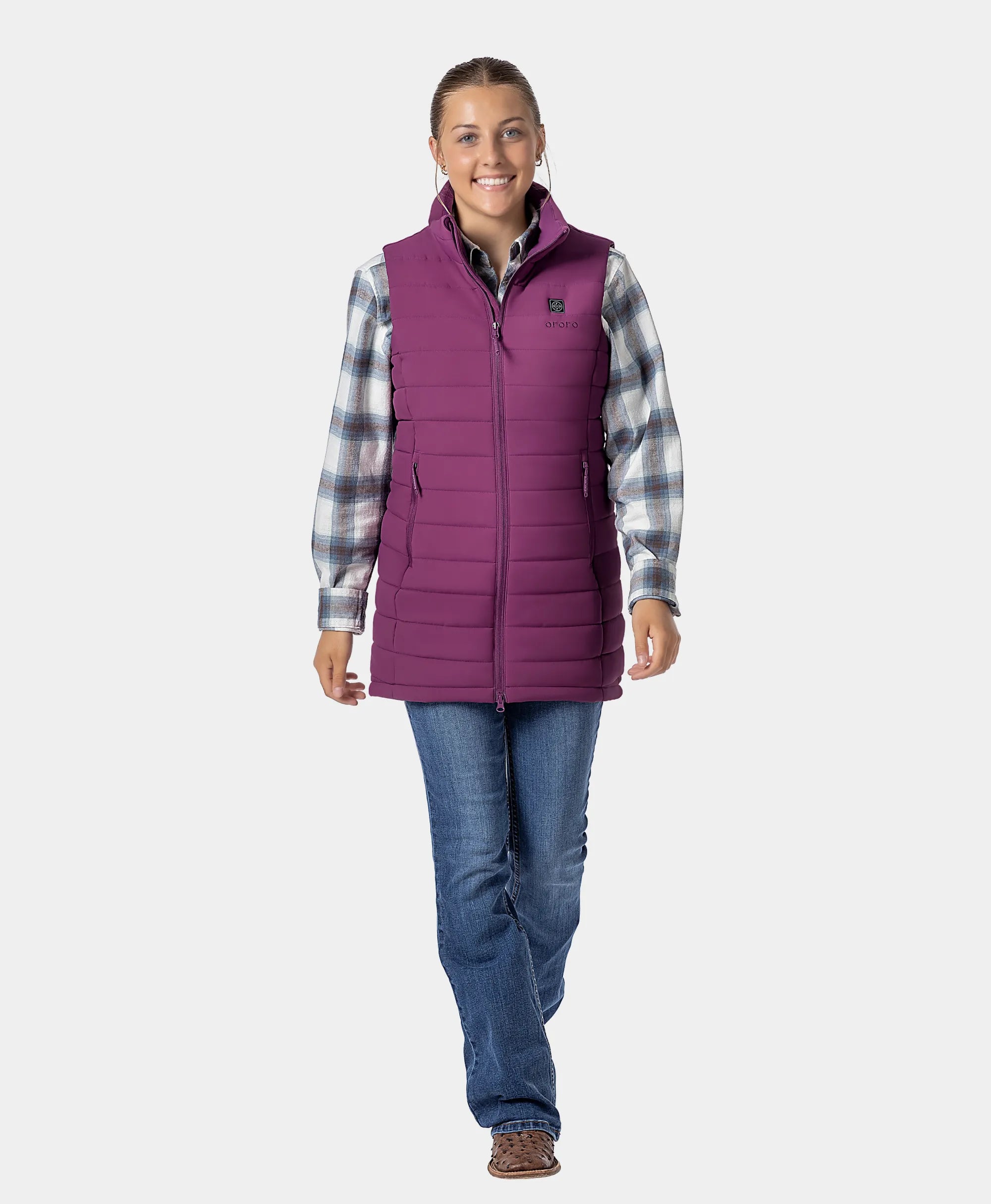 ORORO Heated Tribeca Women's Heated Long Puffer Vest - Image 37