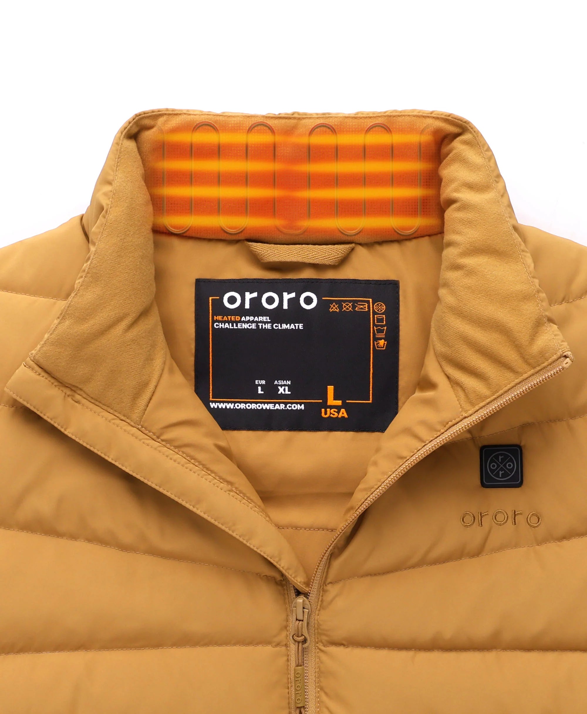 ORORO Heated Men's Heated Lightweight Down Vest - Image 41