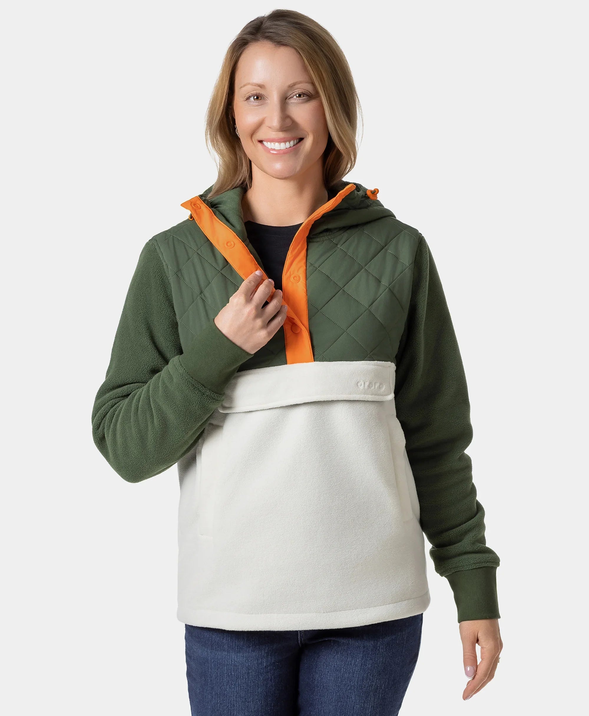 ORORO Heated Daybreak Women's Colorblock Anorak (Non-heated) (ORORO Heated Final Sale)