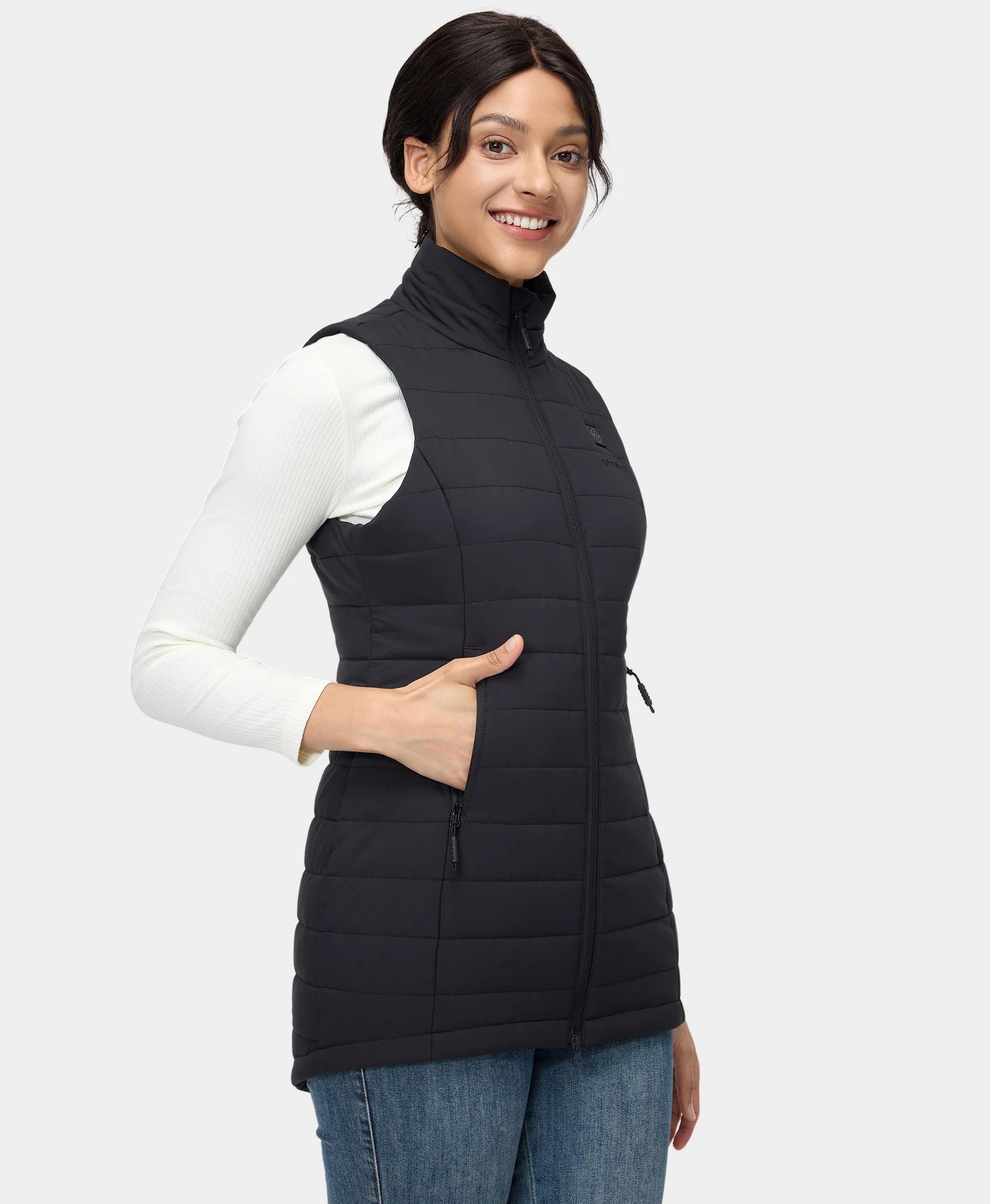 ORORO Heated Tribeca Women's Heated Long Puffer Vest - Image 15