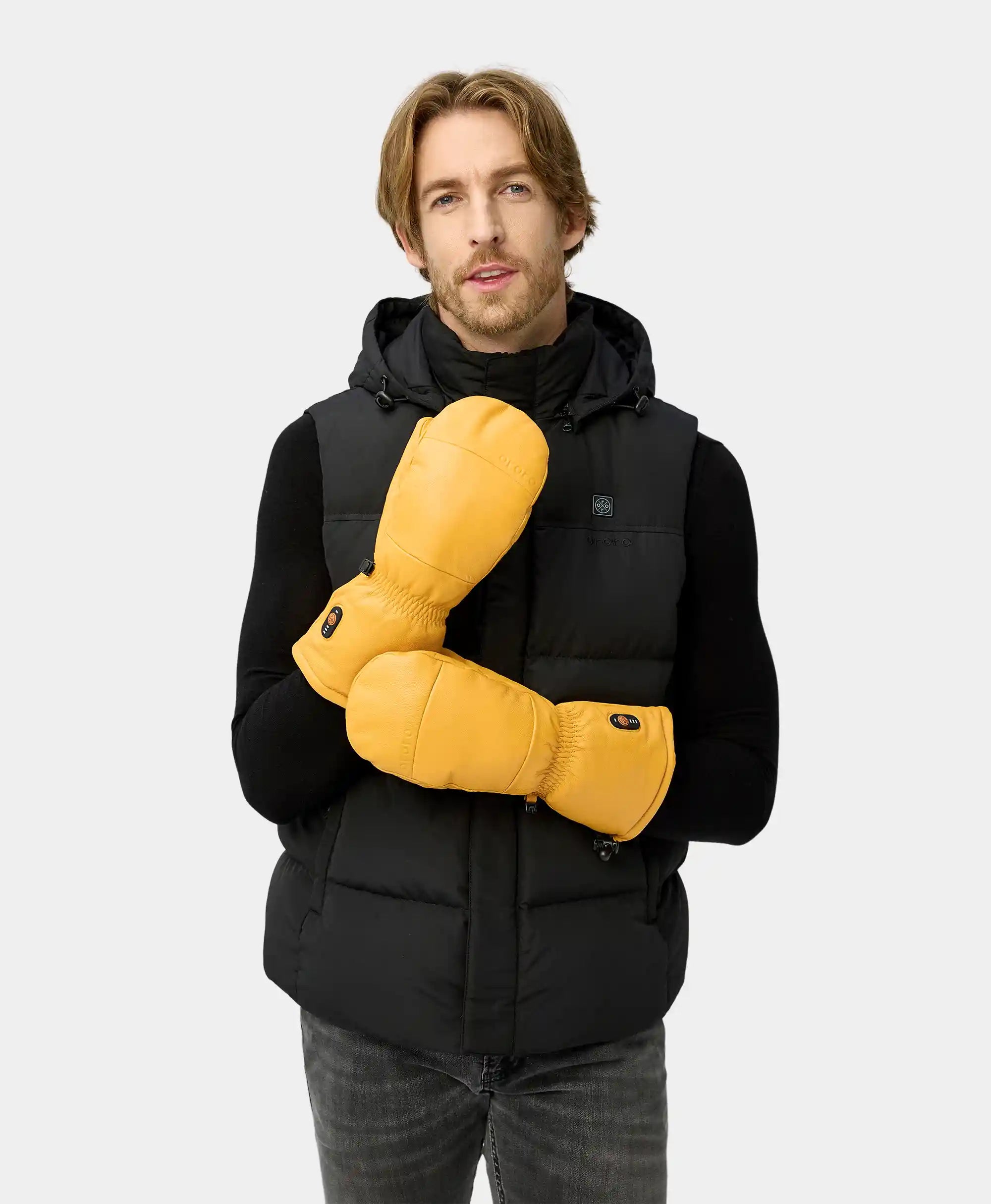 ORORO Heated (Open-box) Duluth Unisex Heated Leather Chopper Mittens - Image 3