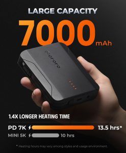 Alternative view of ORORO Heated PD 7K Rechargeable Battery (USB-C, 30W Power Delivery)