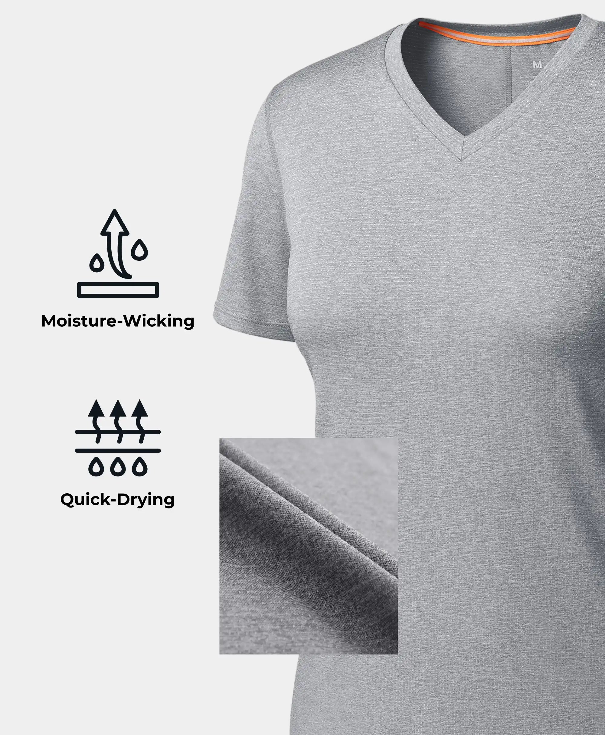 ORORO Heated Women’s TechTrail V-Neck Performance T-Shirt - Image 9