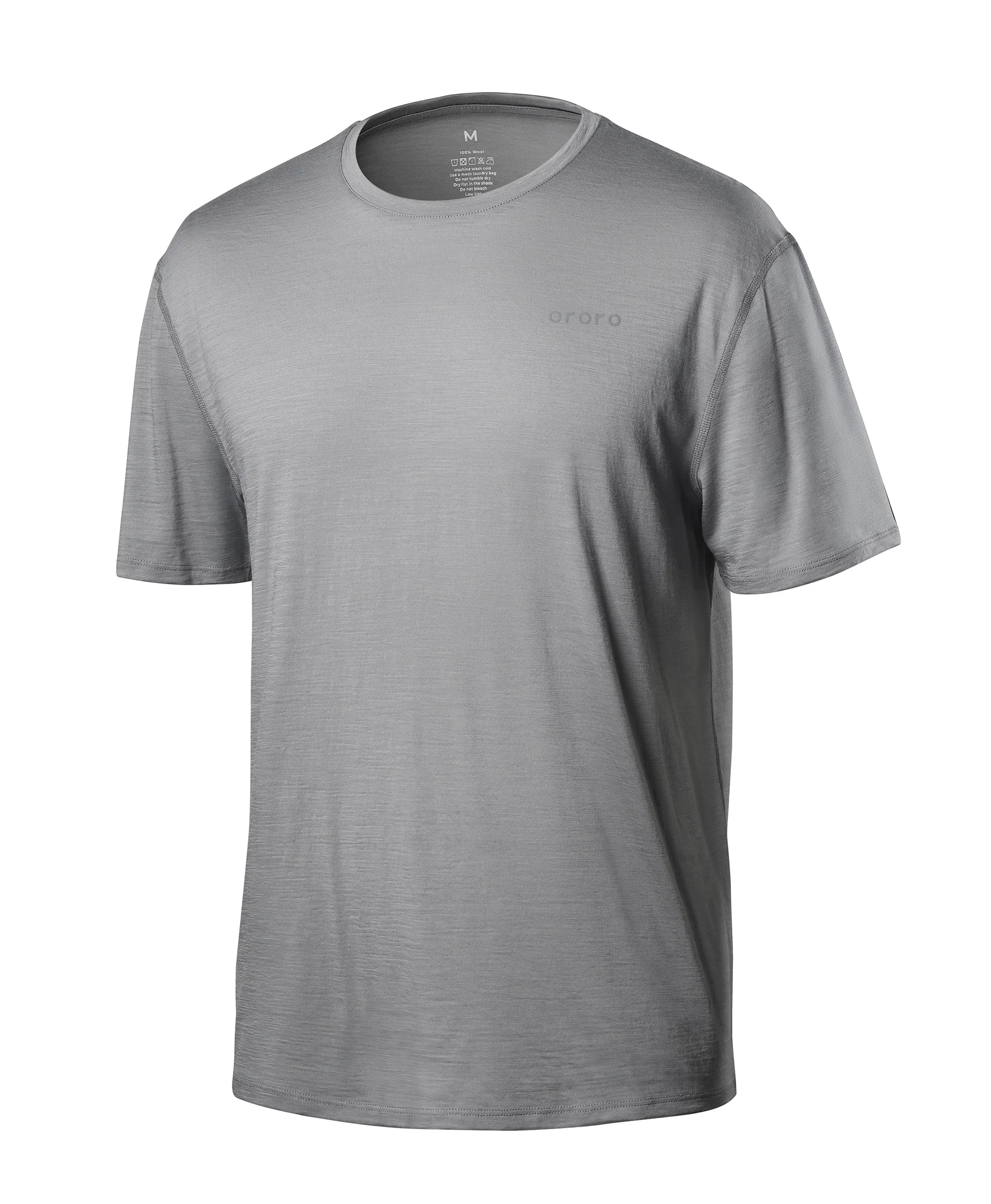 ORORO Heated Men’s Short Sleeve 100% Wool T-Shirt - Image 8