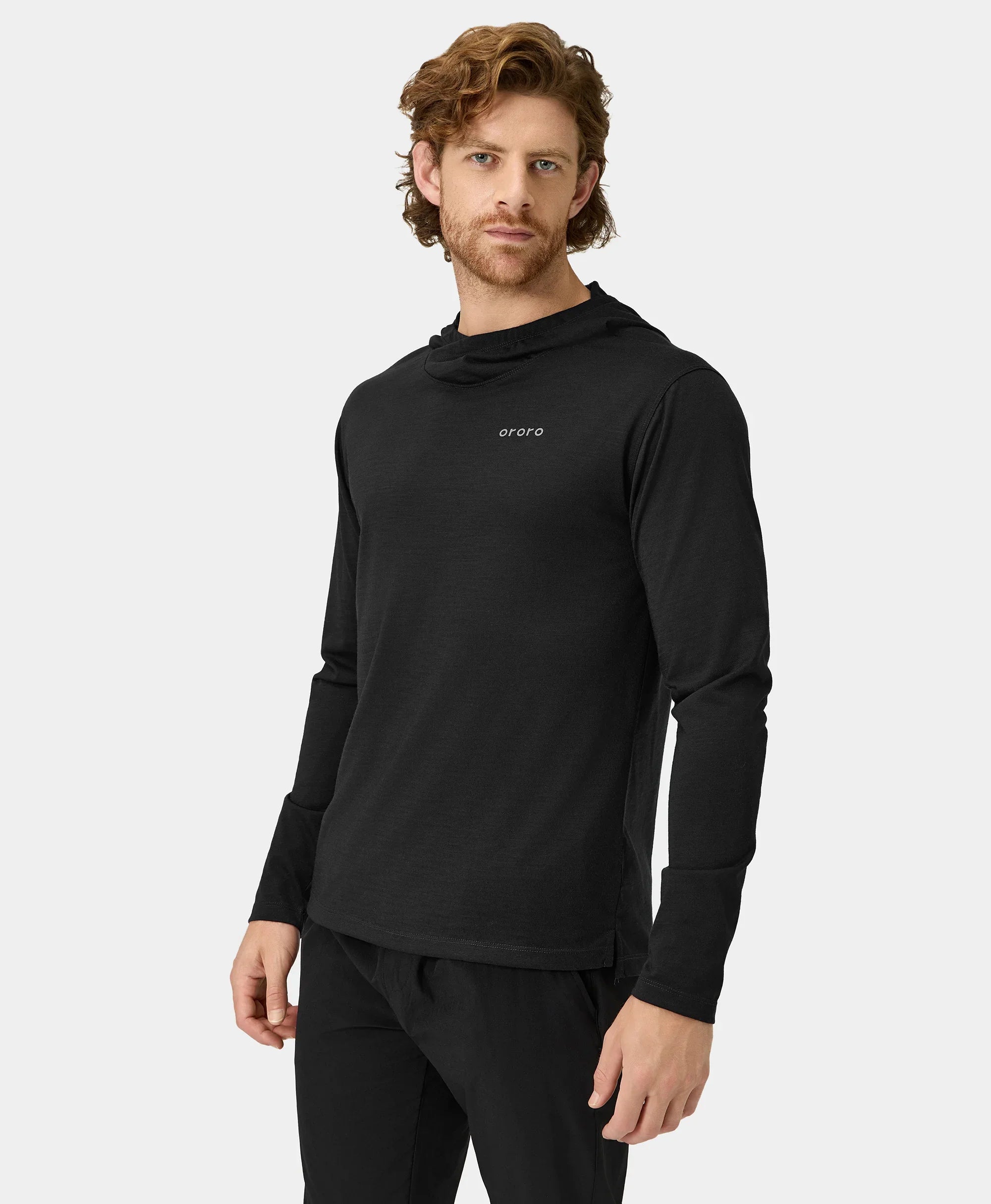 ORORO Heated Aoraki Unisex Merino Wool Blend Baselayer - Black