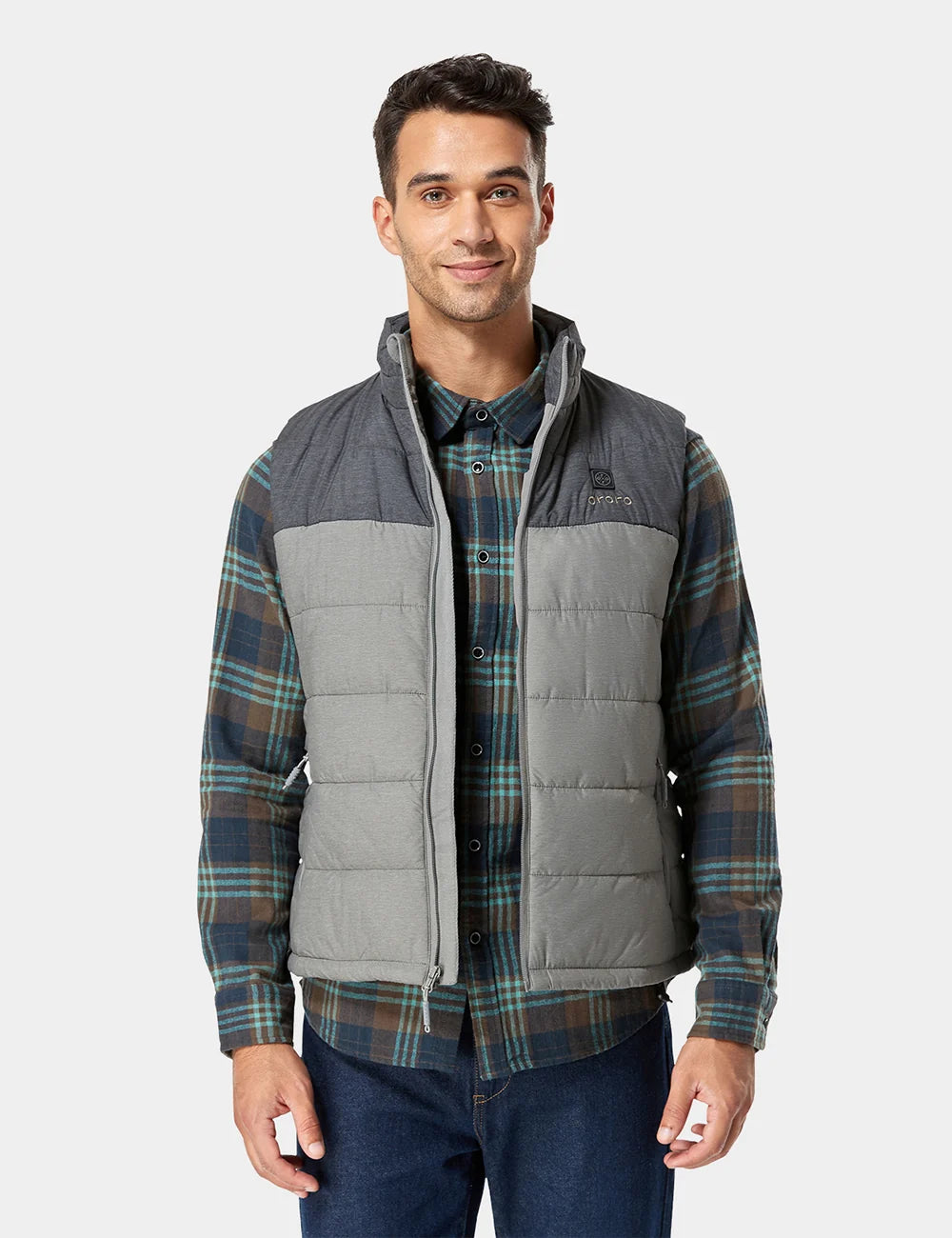 ORORO Heated Men's Classic Heated Vest - Flecking Gray