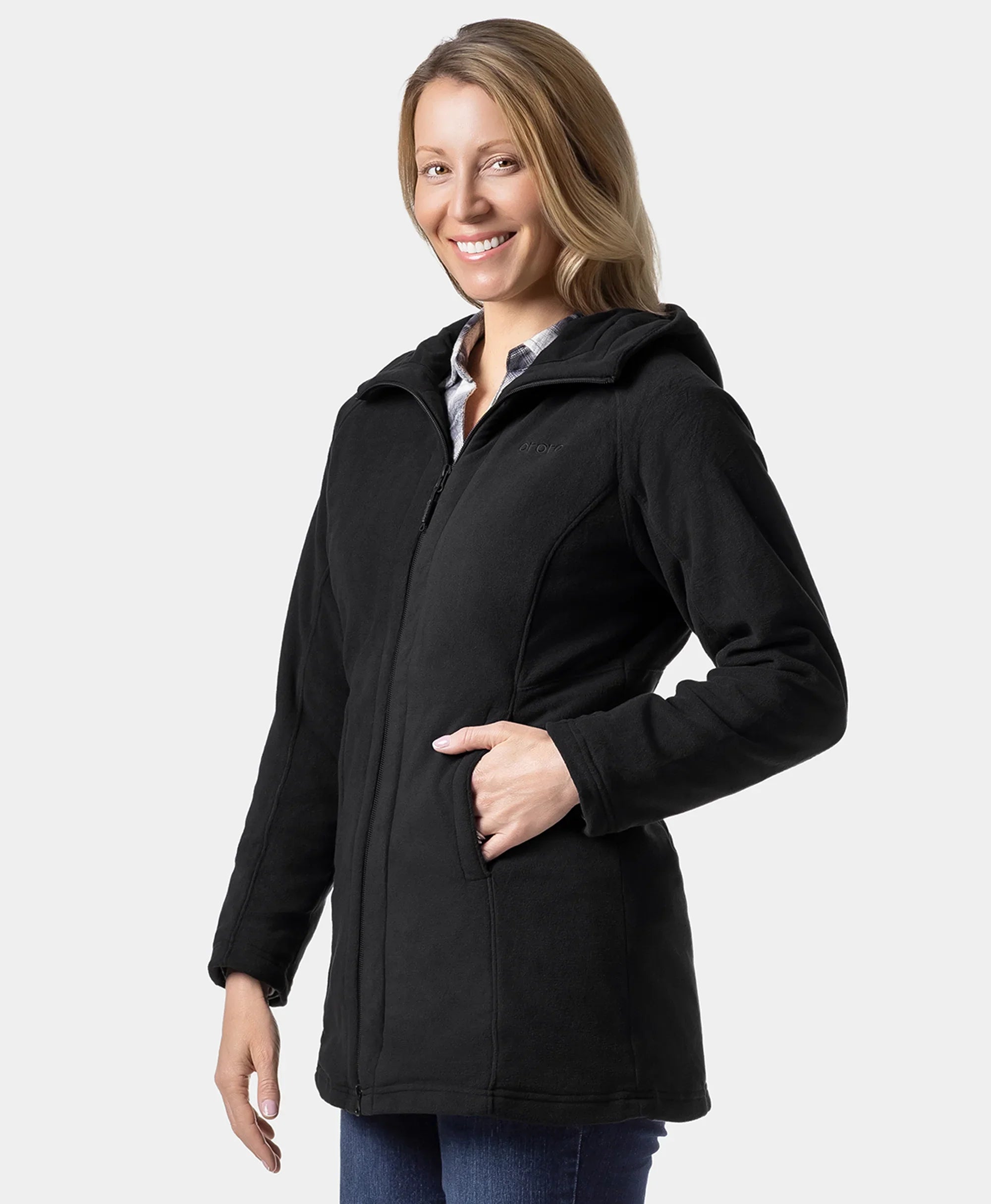 ORORO Heated Felicity Women's Heated Fleece Hoodie Jacket (Apparel Only) - Image 4