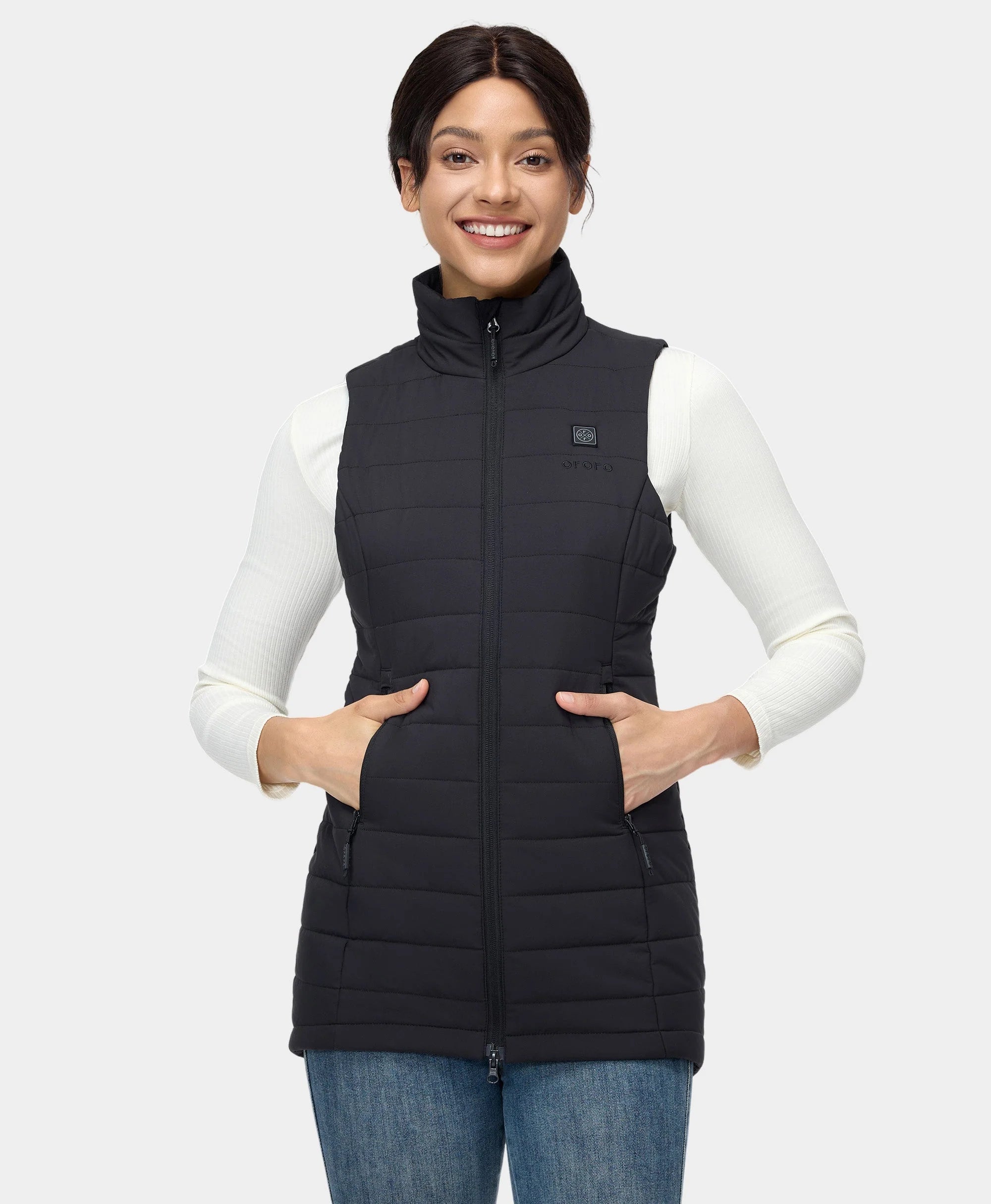 ORORO Heated Tribeca Women's Heated Long Puffer Vest - Image 50
