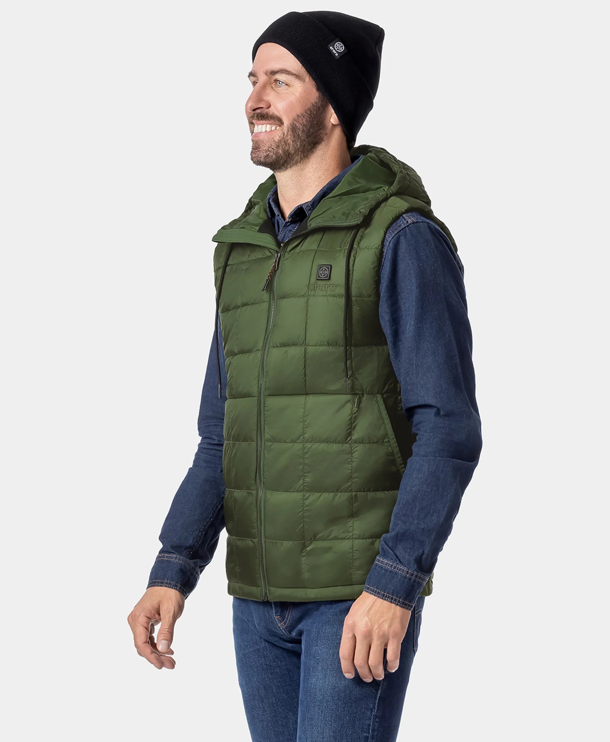 ORORO Heated PuffLyte™ Men's 5-Zone Hooded Heated Vest (Apparel Only) - Image 9