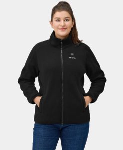 ORORO Heated Florence Women's Heated Fleece Jacket - Black (Apparel Only)