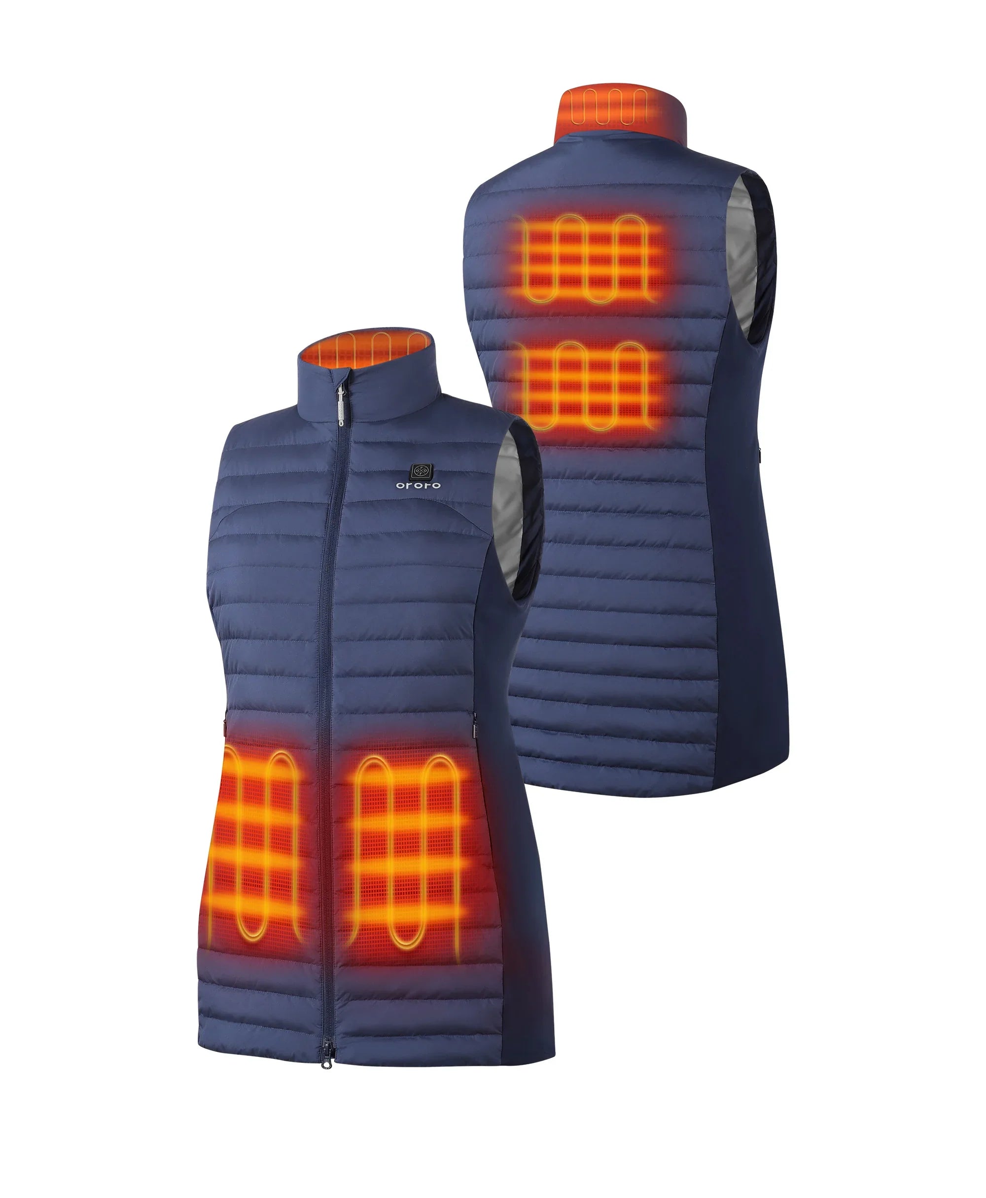 ORORO Heated Cloudmere Women's 5-Zone Heated Long Down Vest - Image 27