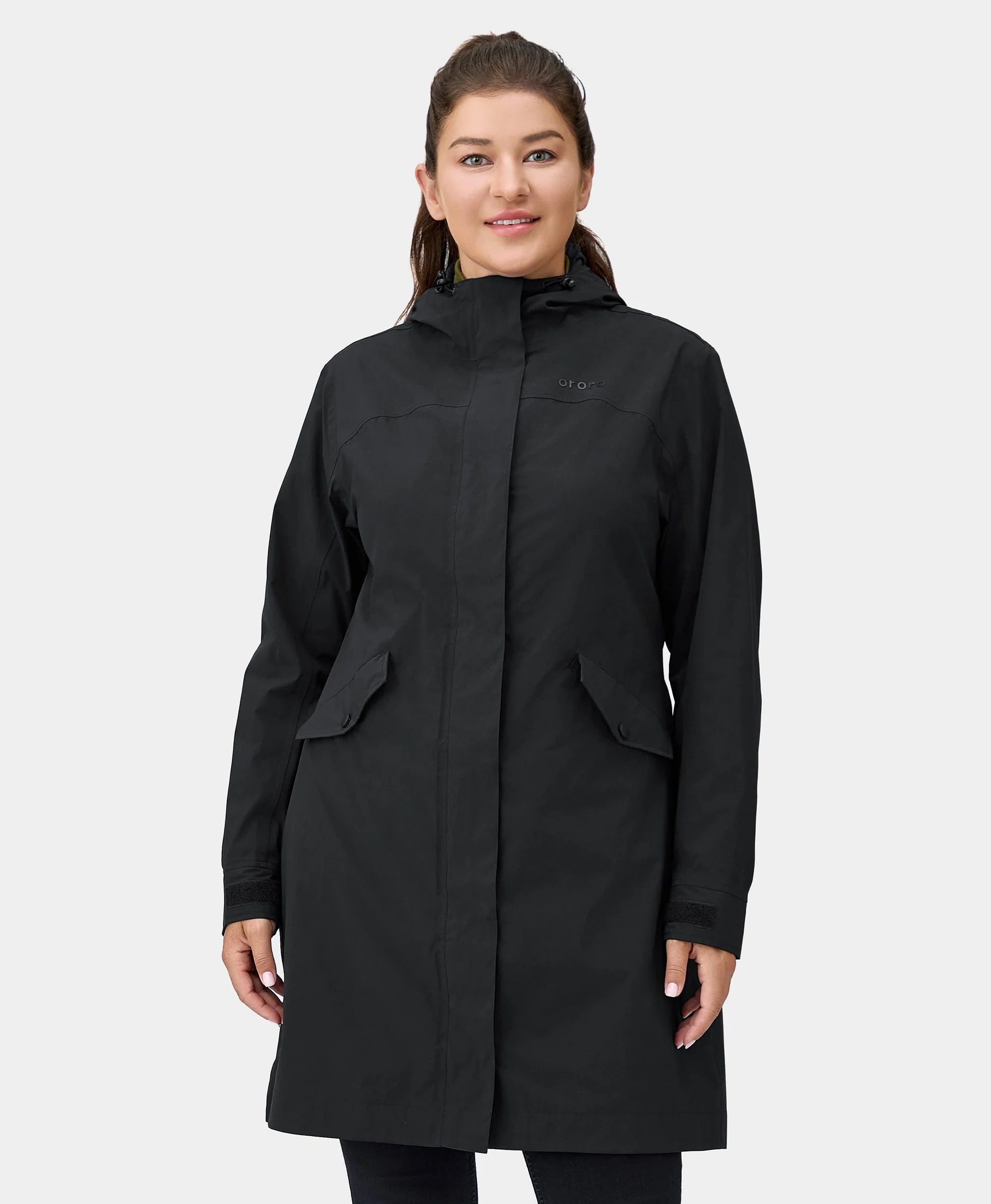 ORORO Heated Downtown Women's Heated Rain Trench (Apparel Only) - Image 22