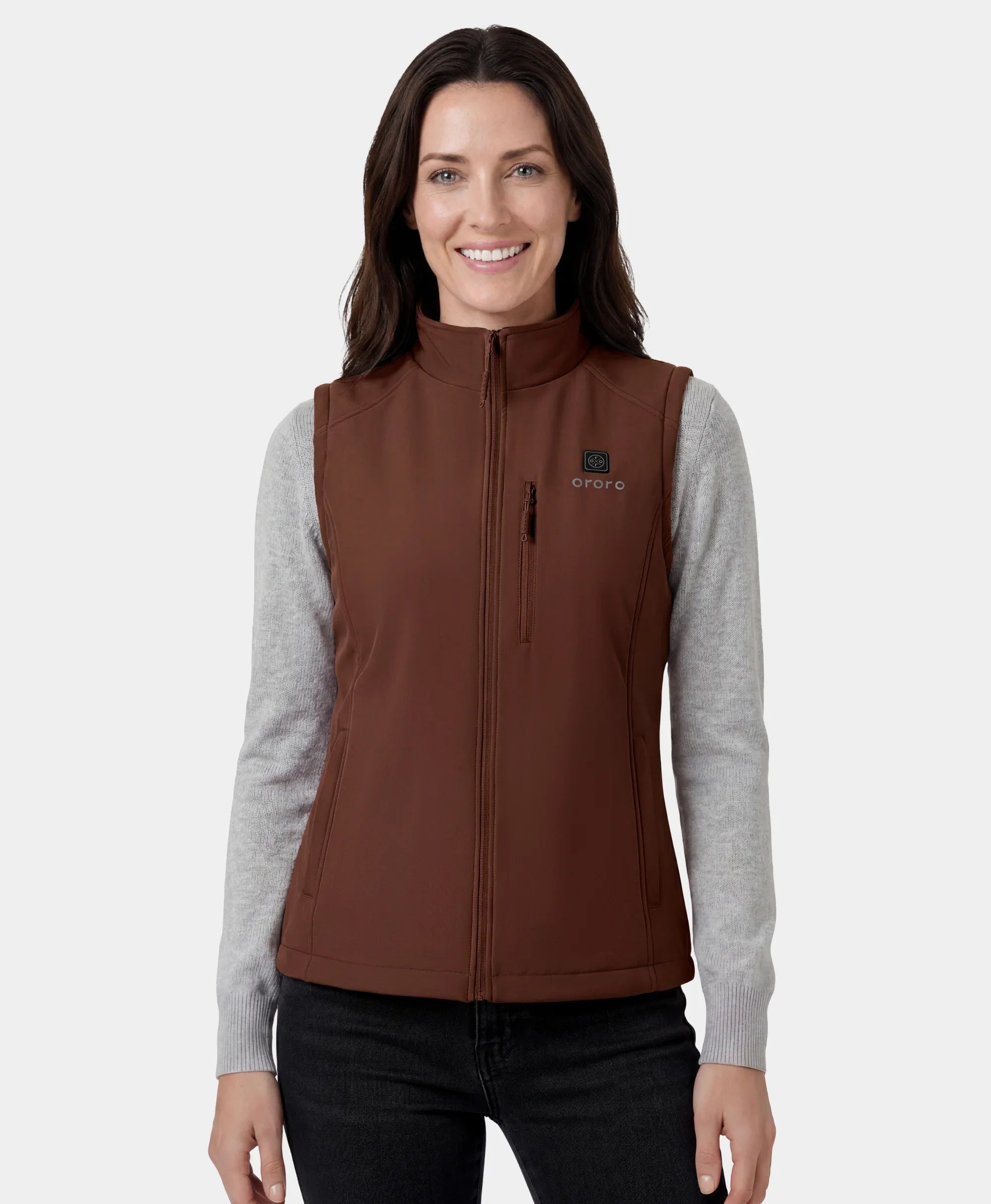 ORORO Heated Women's Heated Softshell Vest - Lower Back Heating - Image 25