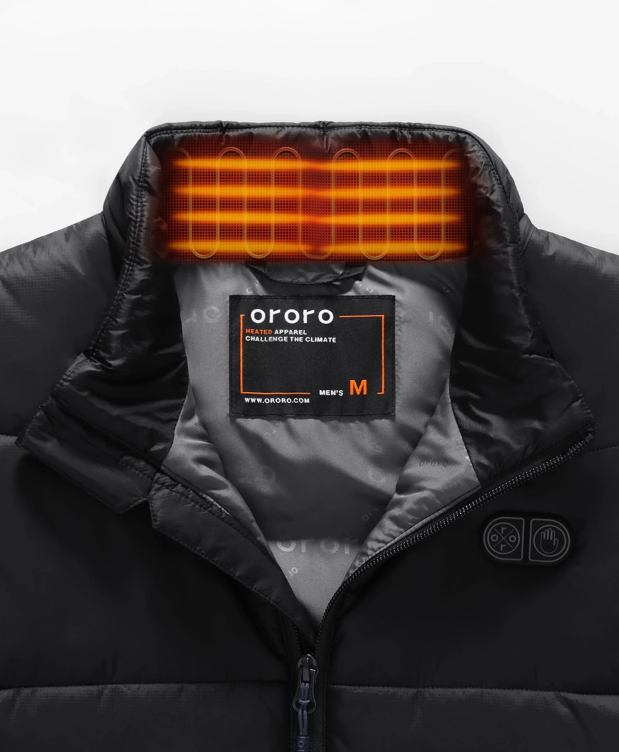 ORORO Heated SureWarm® Men's 7-Zone Dual-Control Classic Pro Heated Vest (Lower Back Heating) (Apparel Only) - Image 9