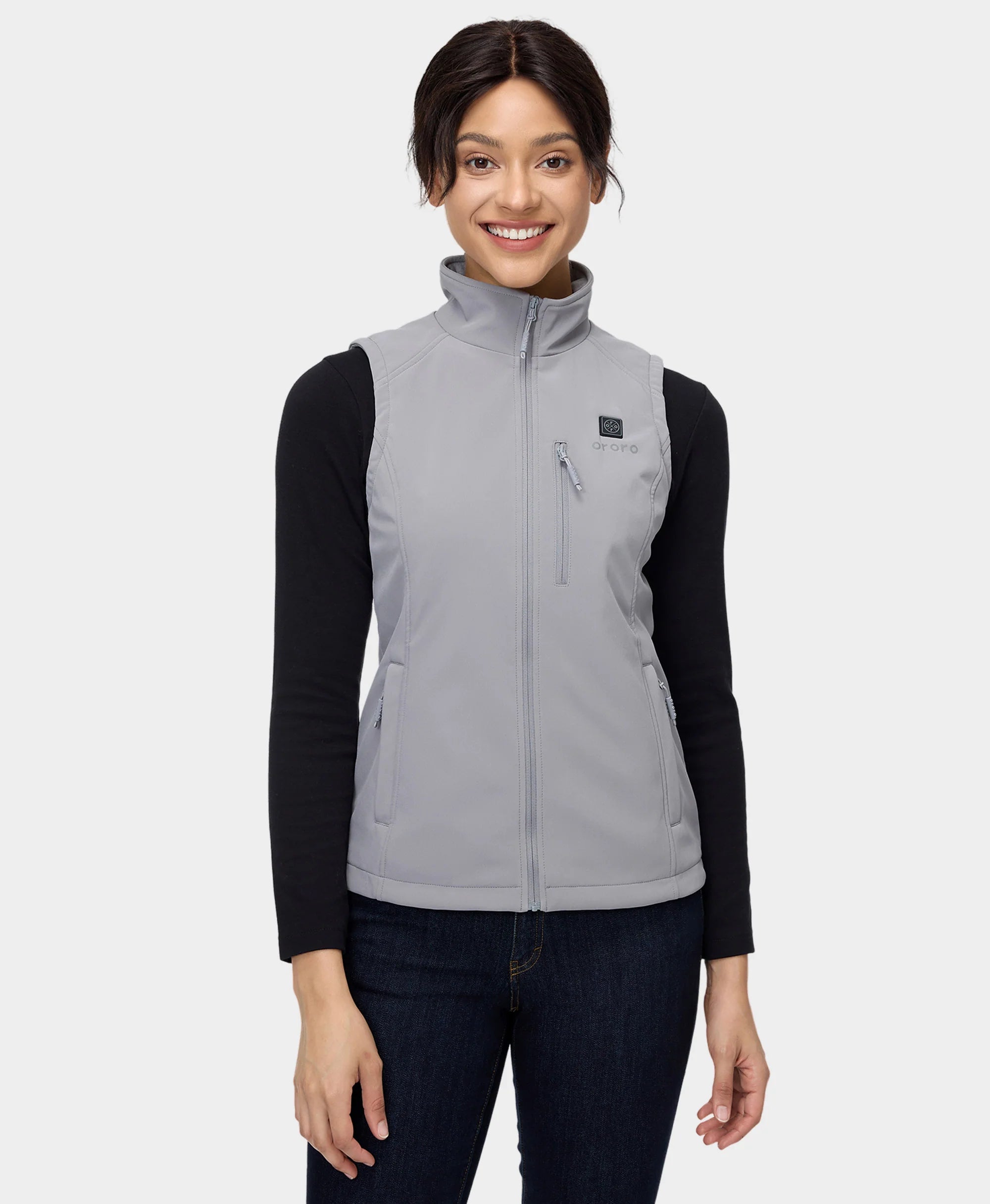 ORORO Heated Women's Heated Softshell Vest - Lower Back Heating - Image 27