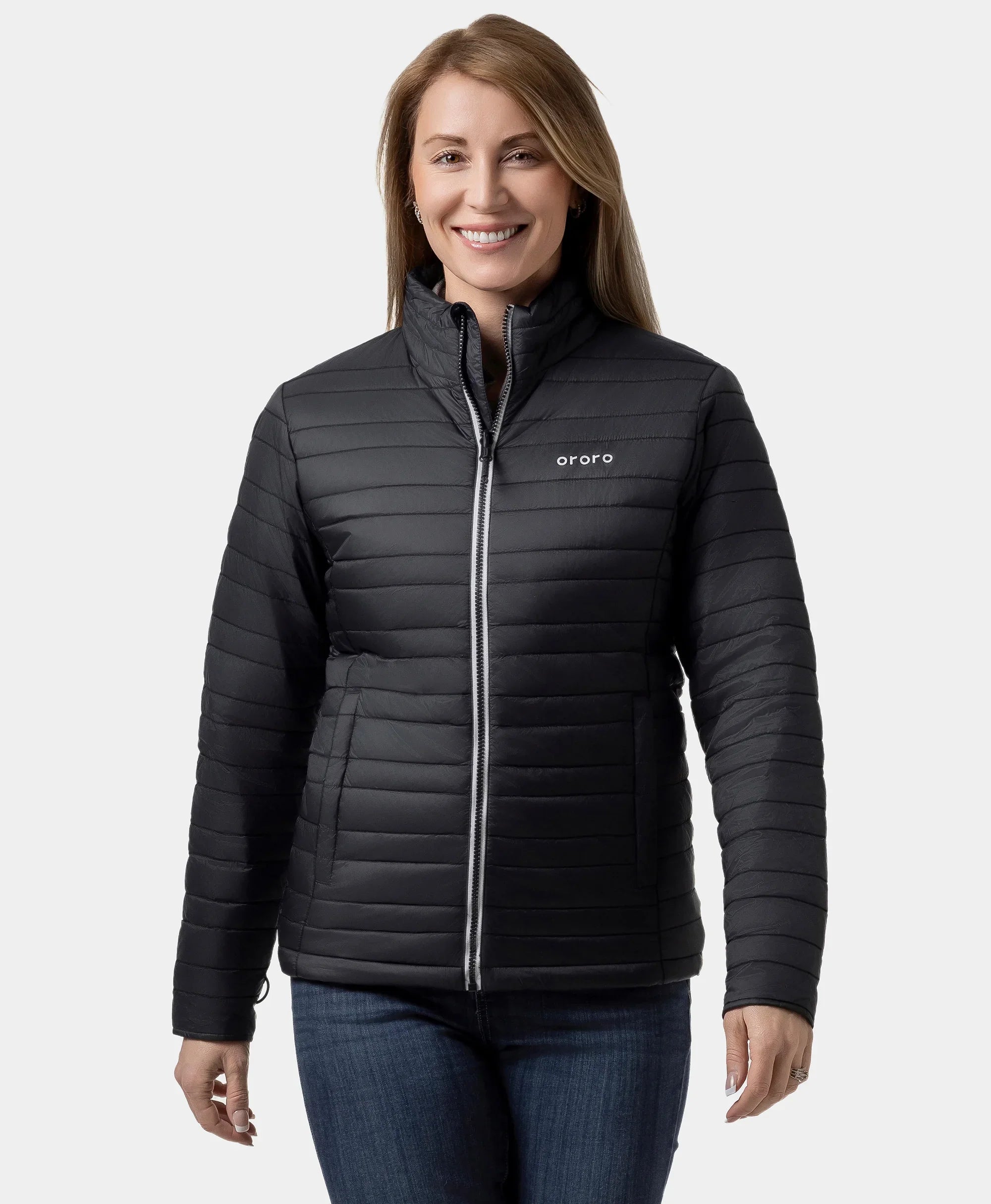 ORORO Heated River Ridge Women's 4-Zone Heated Lightweight Down Jacket (Apparel Only)