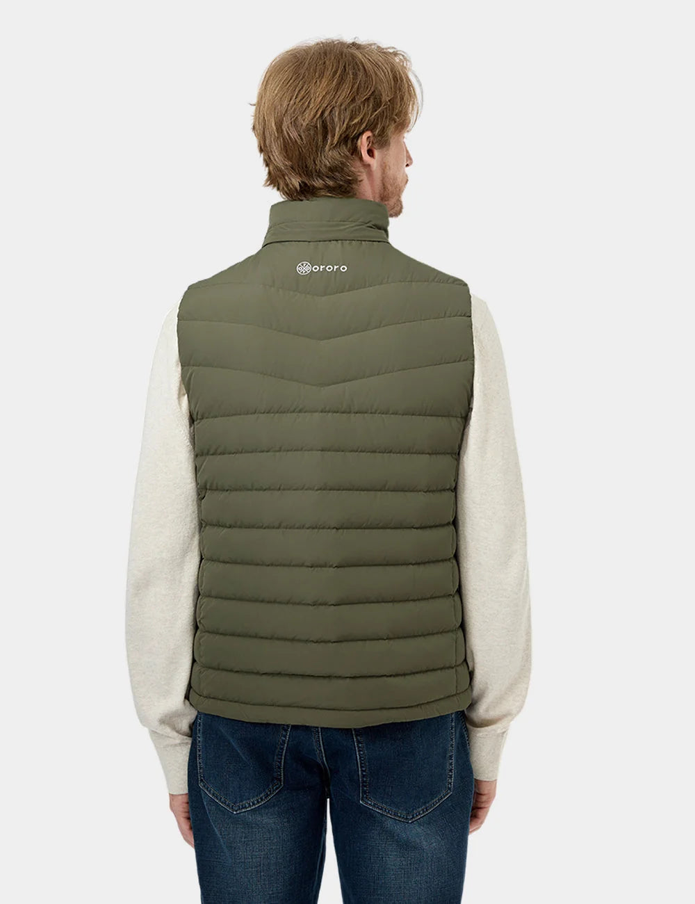 ORORO Heated (Open-box) Men's Heated Lightweight Down Vest (Battery Set Not Included) - Image 20