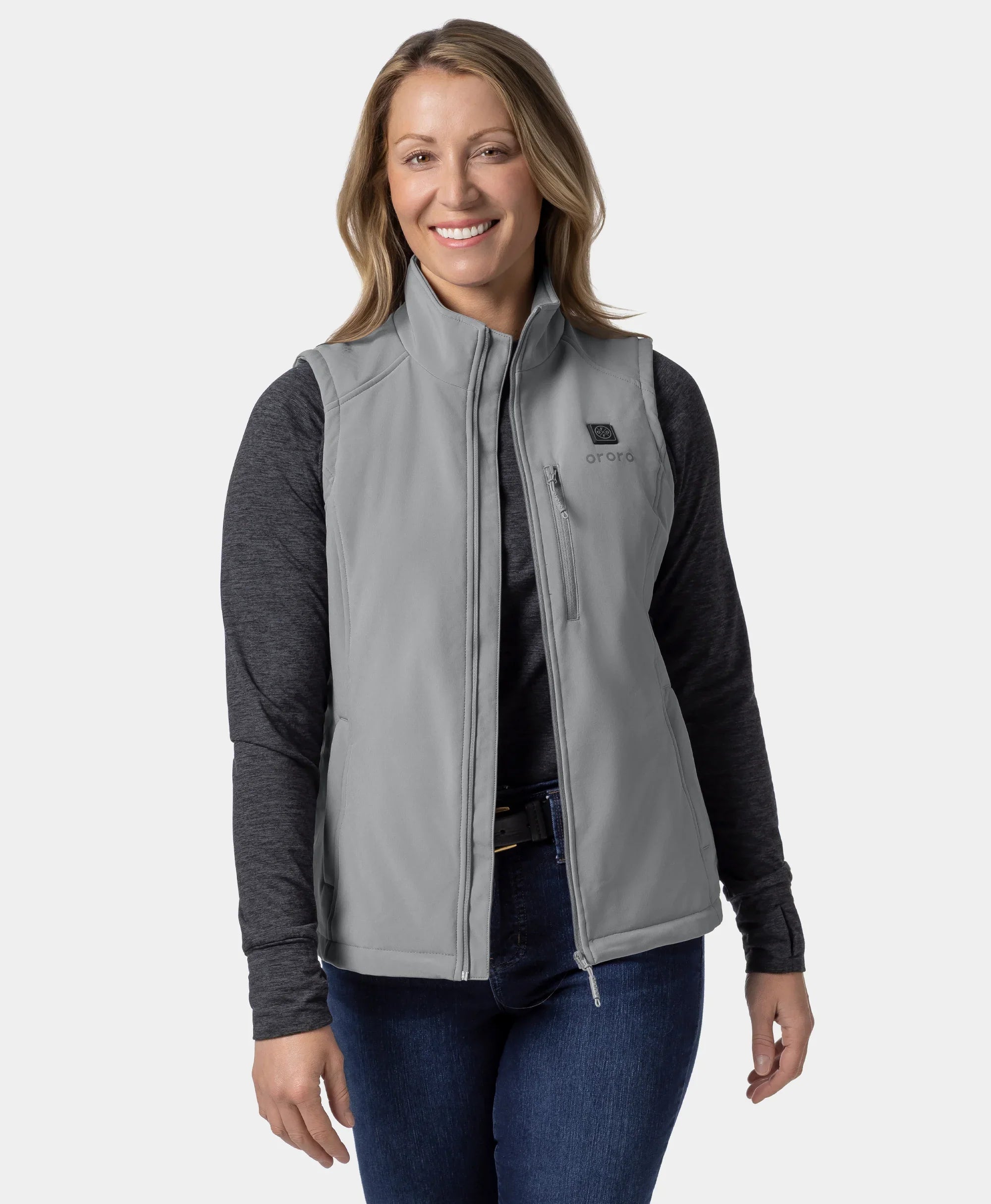 ORORO Heated Women's Heated Softshell Vest - Lower Back Heating (Apparel Only) - Image 37