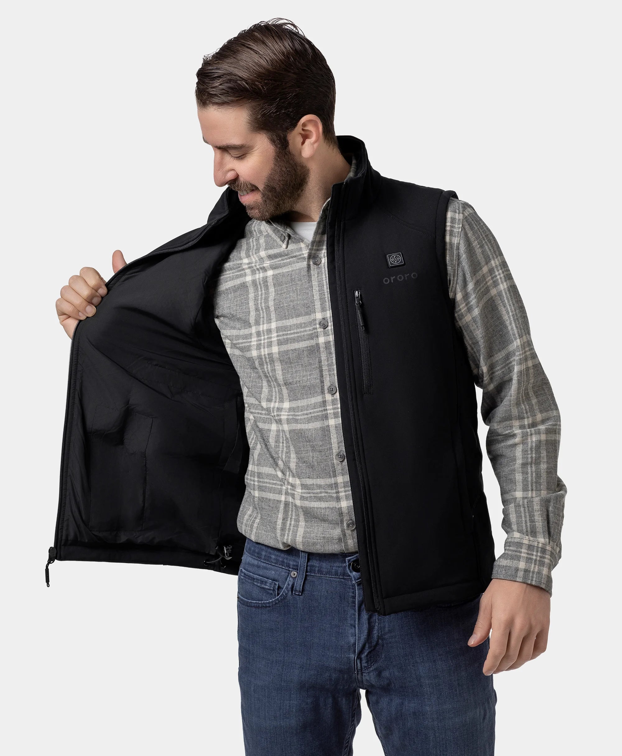 ORORO Heated Men's Heated Softshell Vest - Lower Back Heating - Image 4