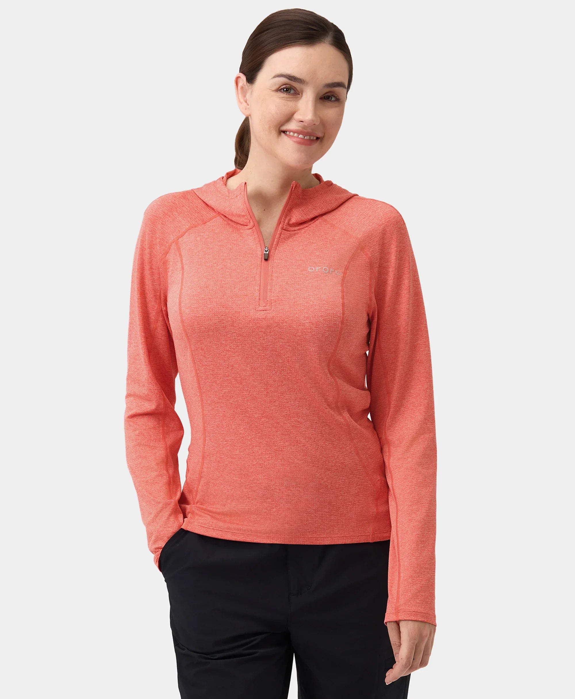 ORORO Heated Women’s TechTrail ¼-Zip Hoodie - Image 20