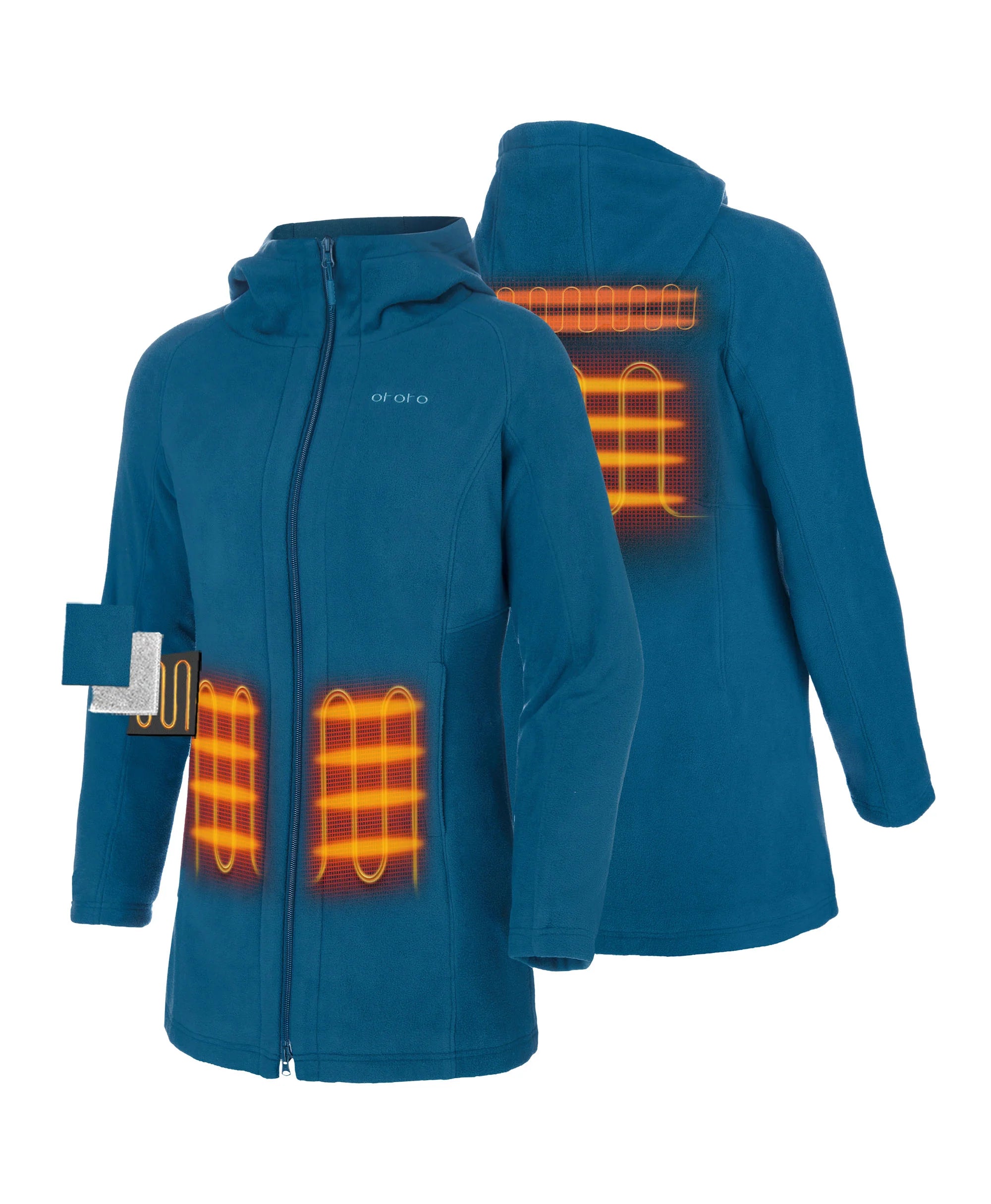 ORORO Heated Felicity Women's Heated Fleece Hoodie Jacket (Apparel Only) - Image 13