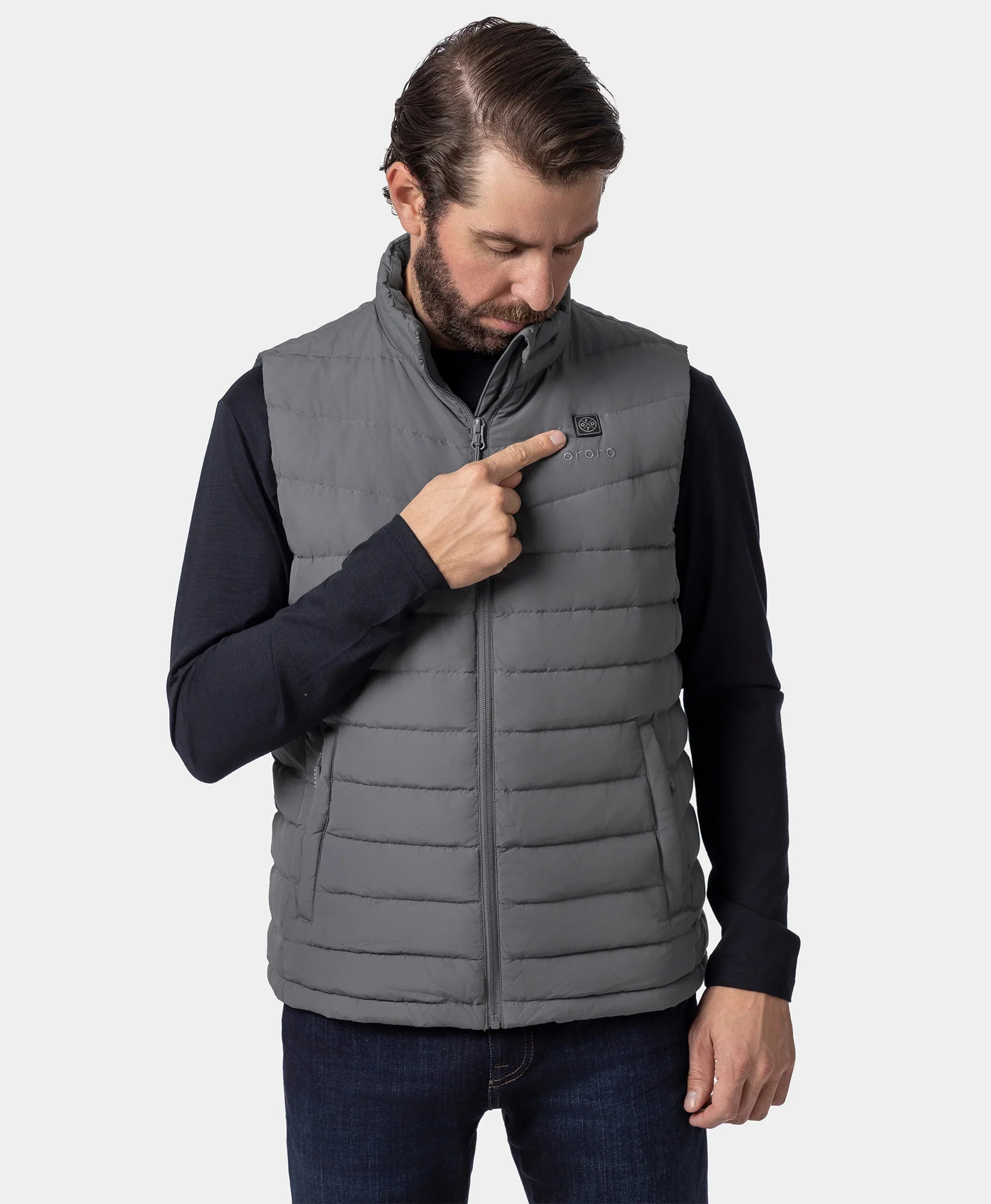 ORORO Heated Men's Heated Lightweight Down Vest - Image 5