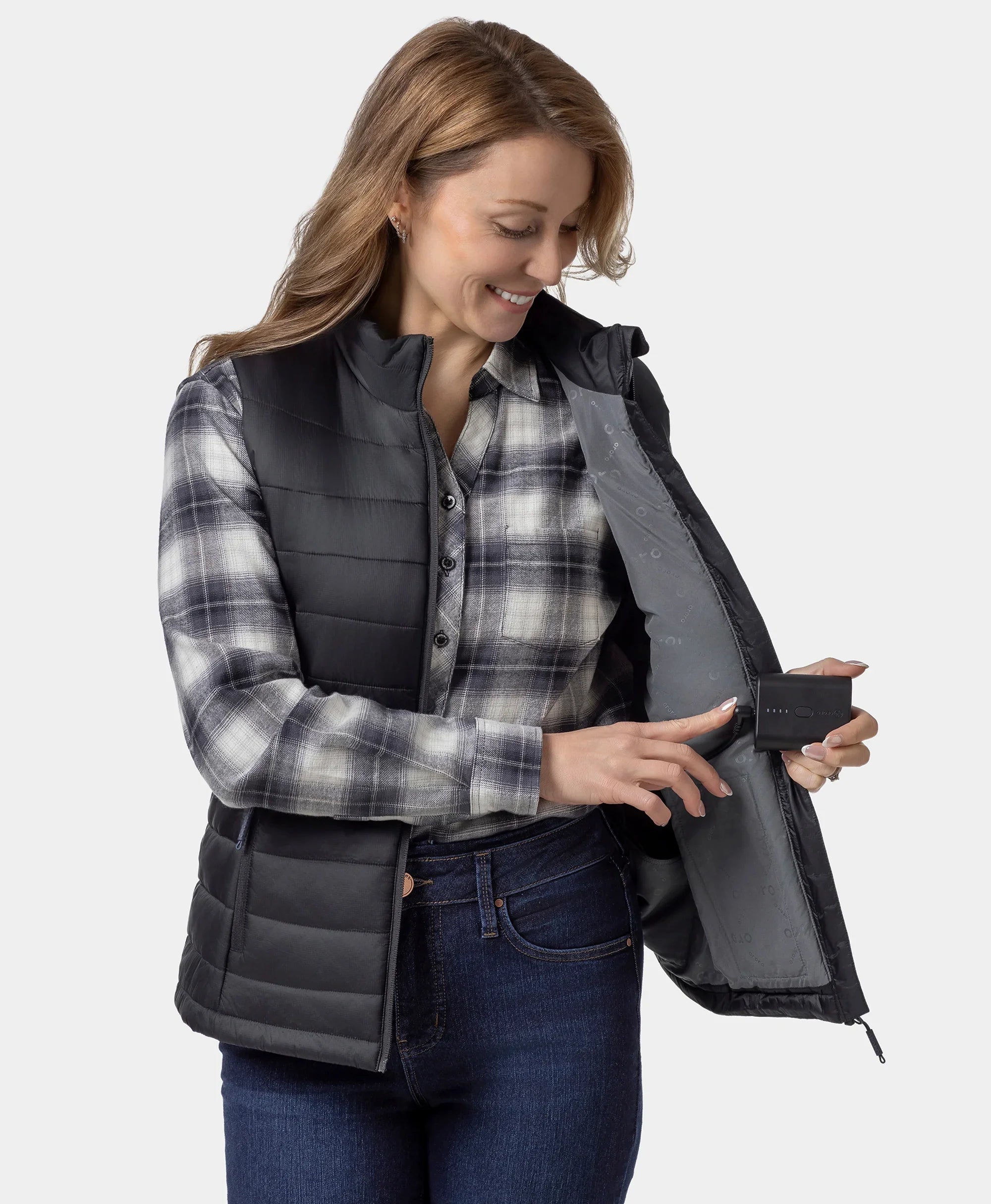 ORORO Heated (Open-box) SureWarm® Women's 7-Zone Dual-Control Classic Pro Heated Vest (Lower Back Heating) (Battery Set Not Included) - Image 29