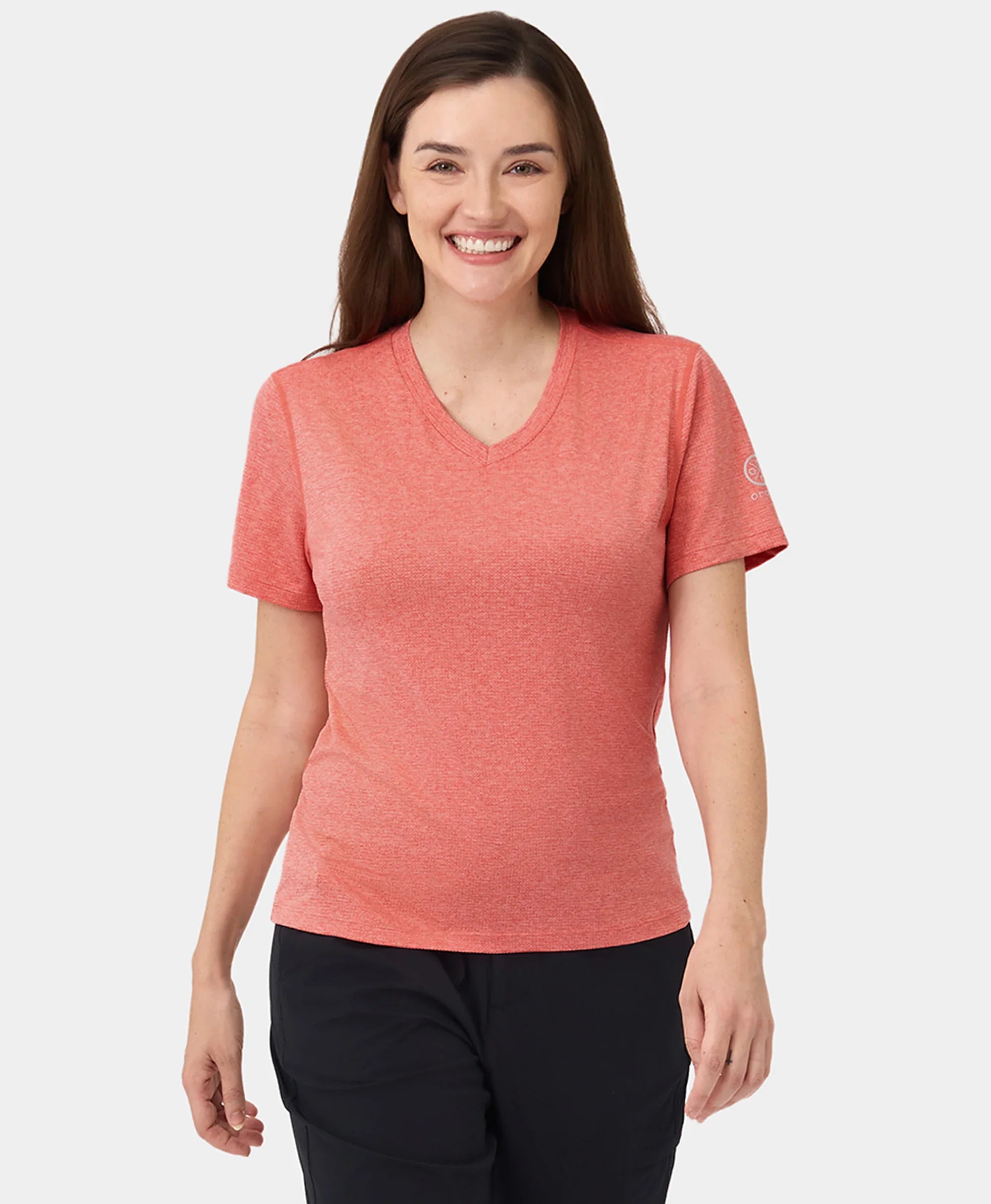 ORORO Heated Women’s TechTrail V-Neck Performance T-Shirt - Image 2