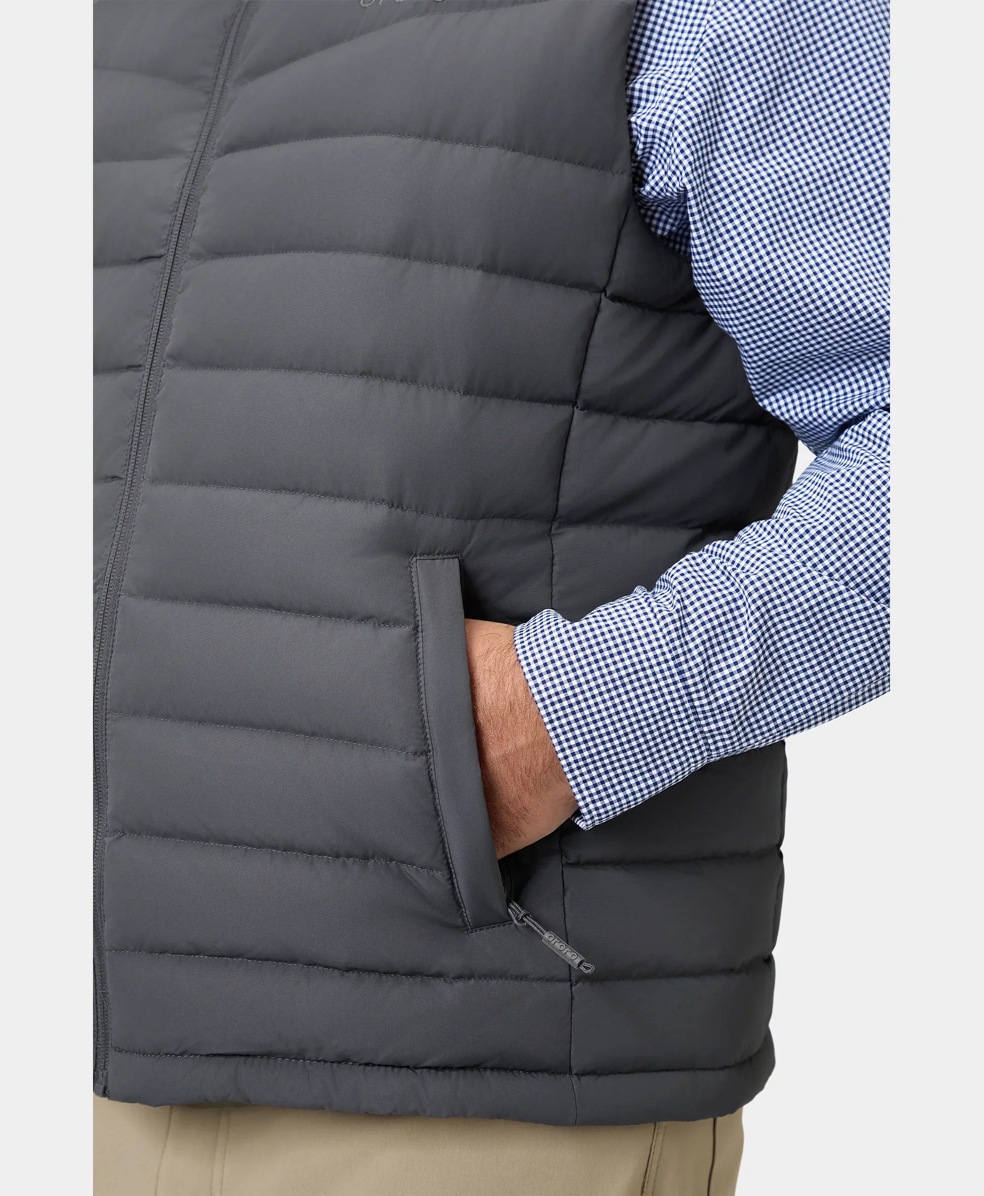 ORORO Heated Men's Heated Lightweight Down Vest - Image 8