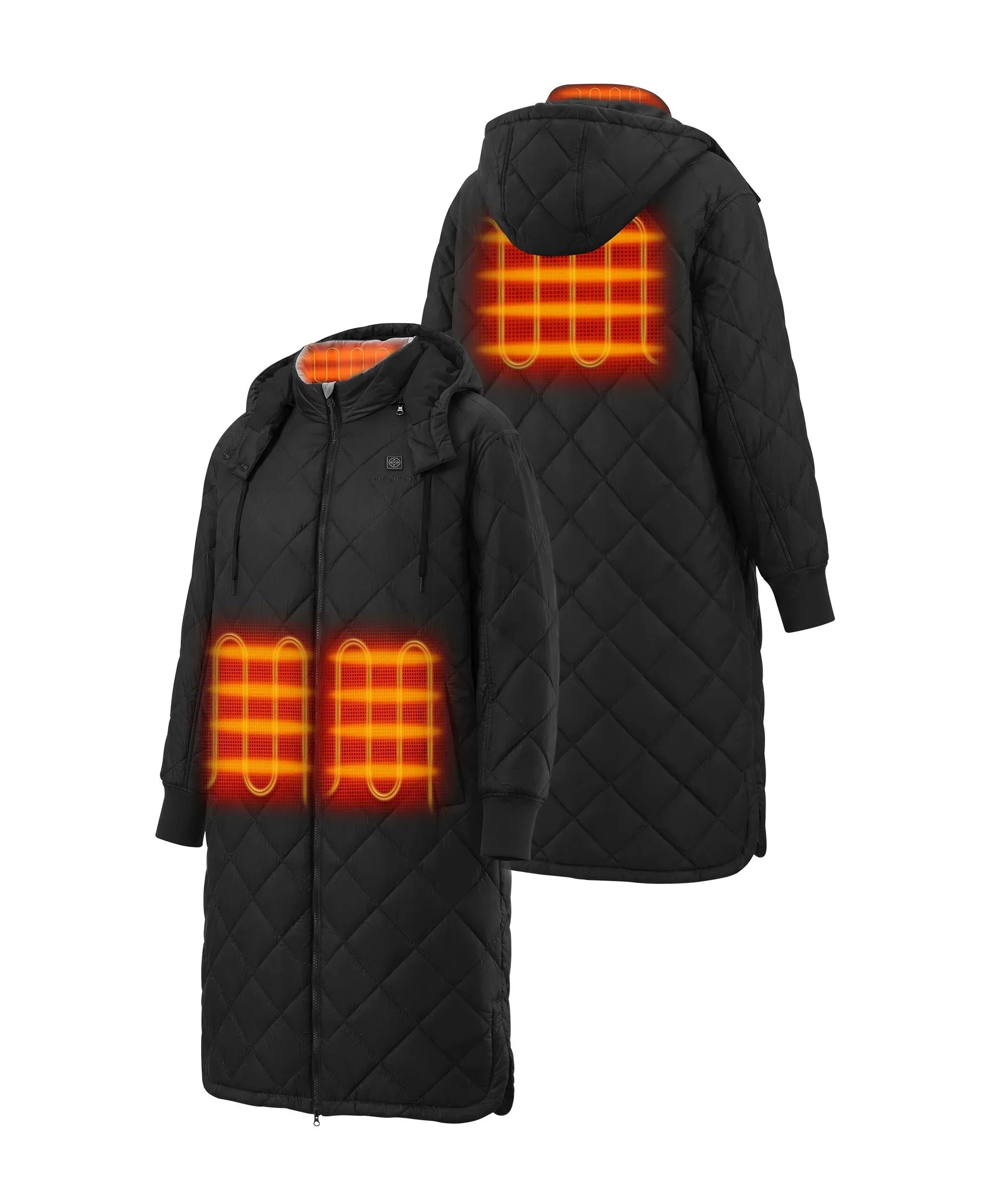 ORORO Heated Uptown Women's 4-Zone Heated Parka w/ Removable Hood - Image 15