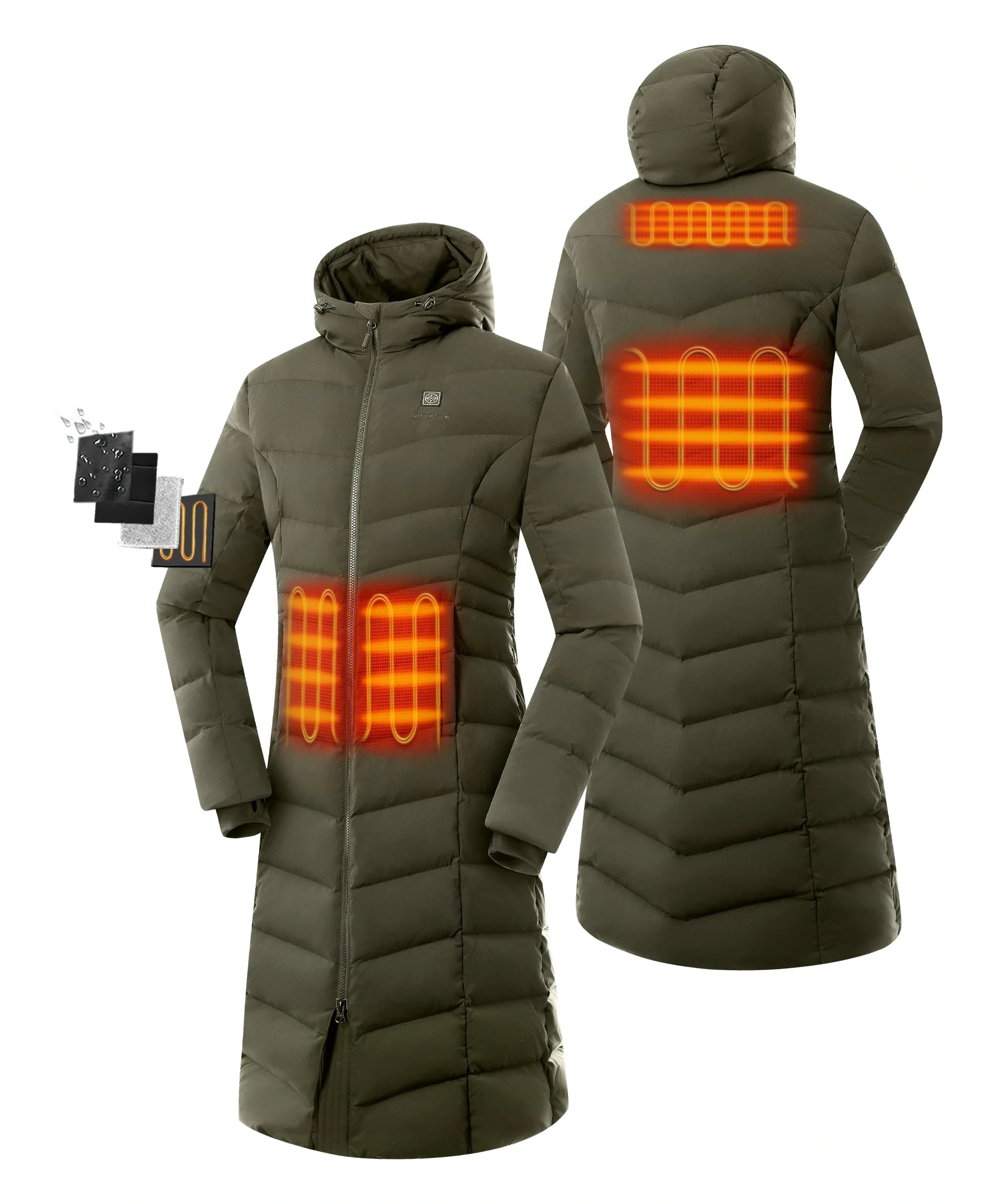 ORORO Heated SOHO Women's Heated Down Parka Jacket (Apparel Only) - Image 13