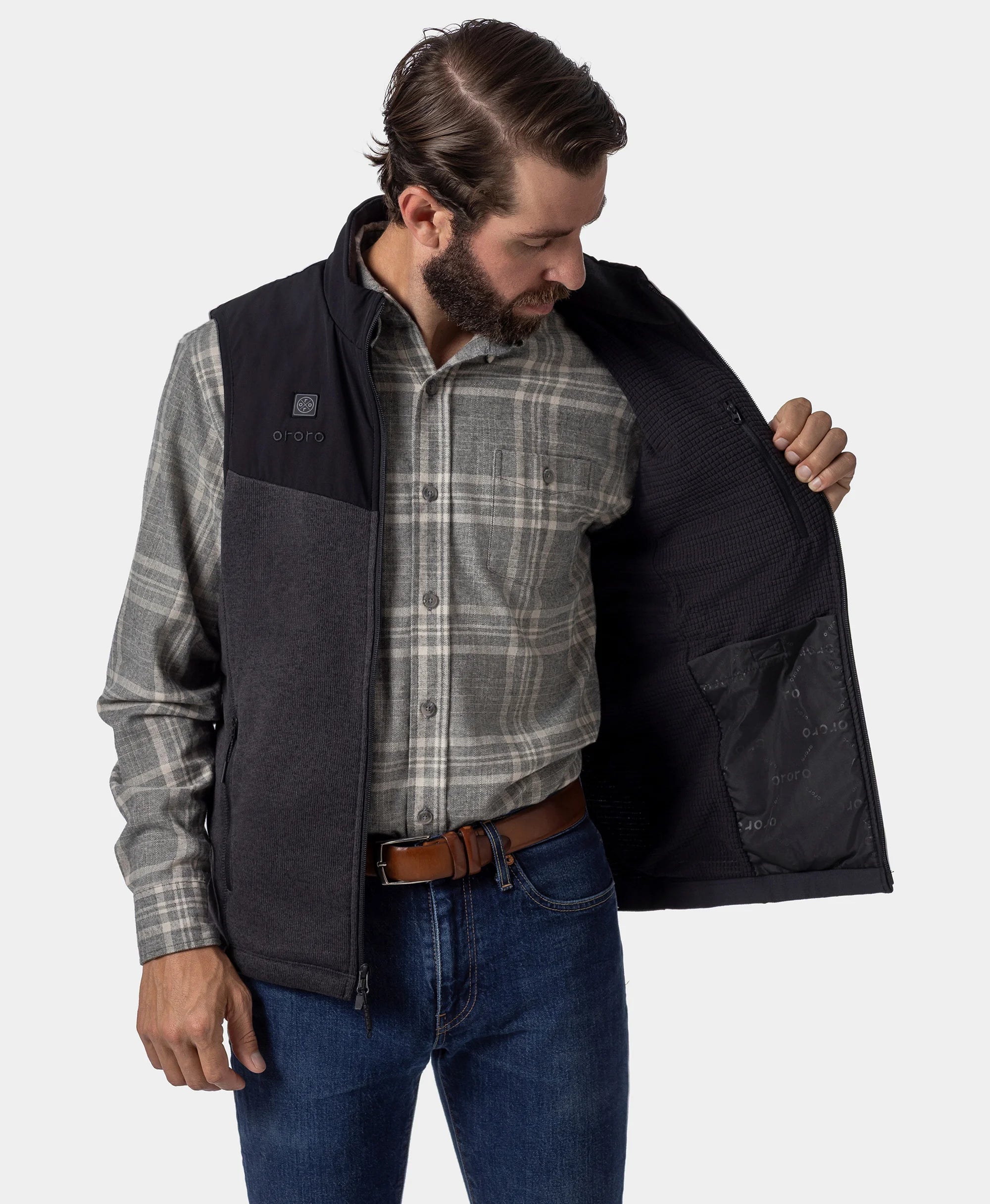 ORORO Heated Augusta Men's Heated Sweater Fleece Vest - Image 6