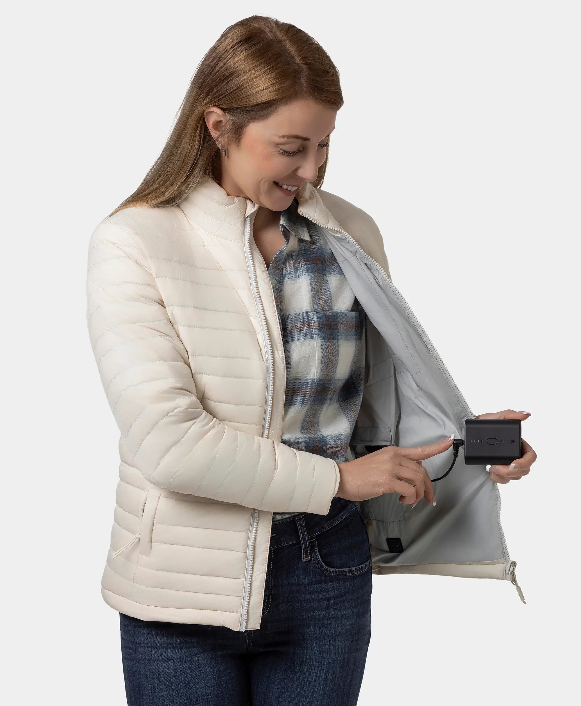 ORORO Heated River Ridge Women's 4-Zone Heated Lightweight Down Jacket (Apparel Only) - Image 3