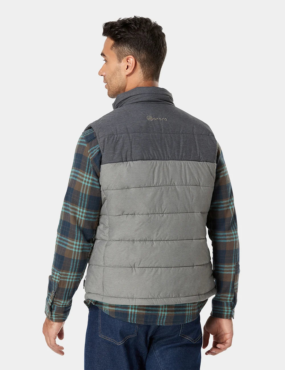 ORORO Heated Men's Classic Heated Vest - Flecking Gray - Image 6