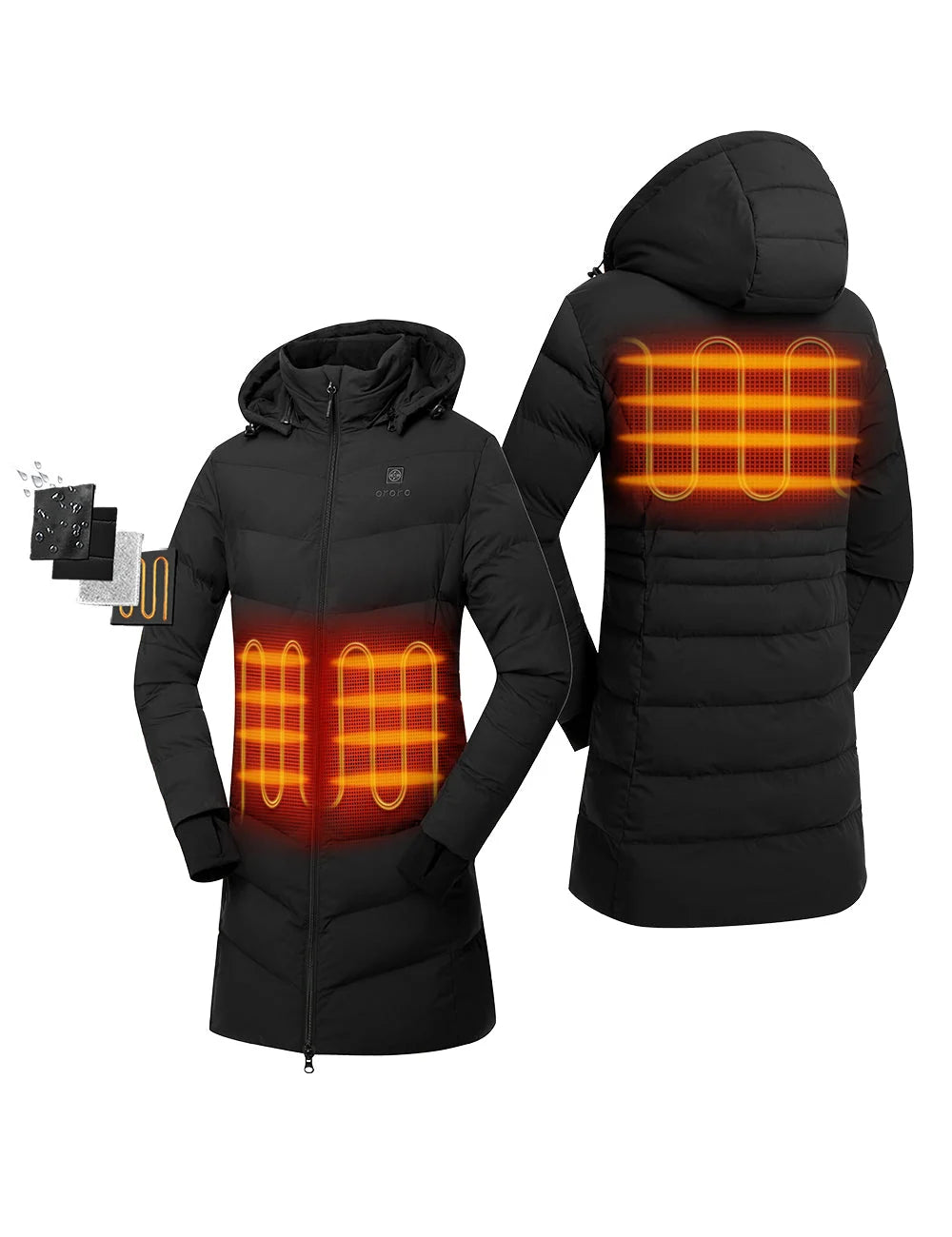 ORORO Heated Women's Heated Puffer Parka Jacket (Apparel Only) - Image 2
