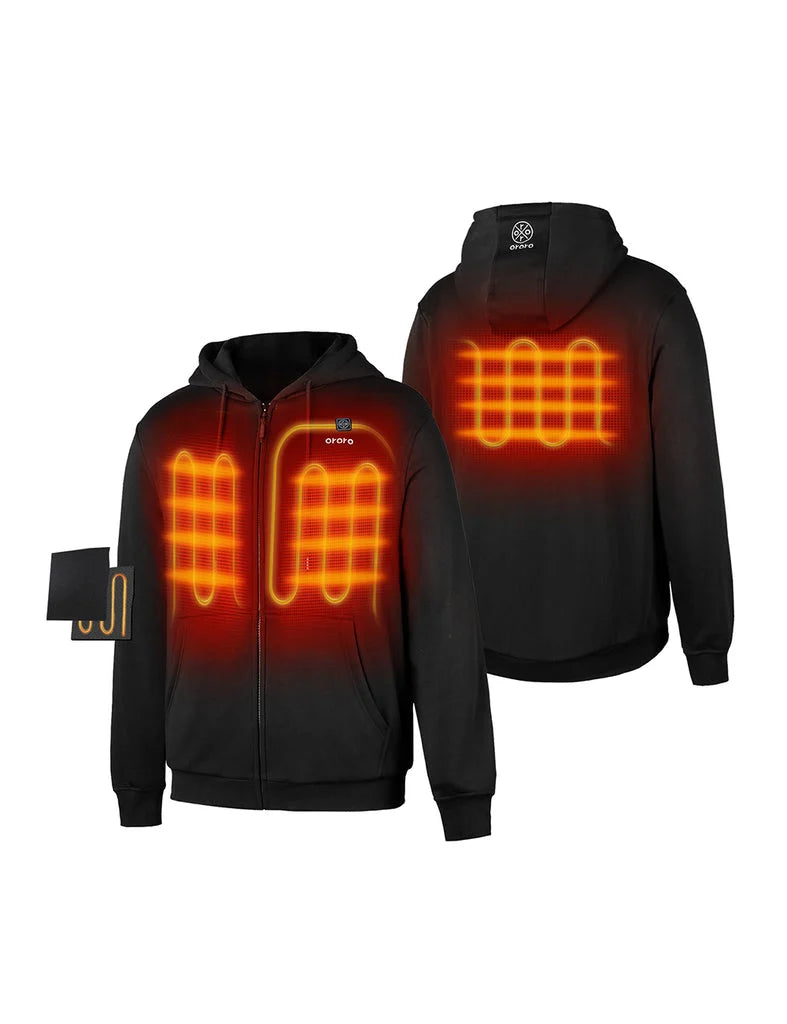 ORORO Heated (Open-box) Unisex Heated Fleece Hoodie (Battery Set Not Included)