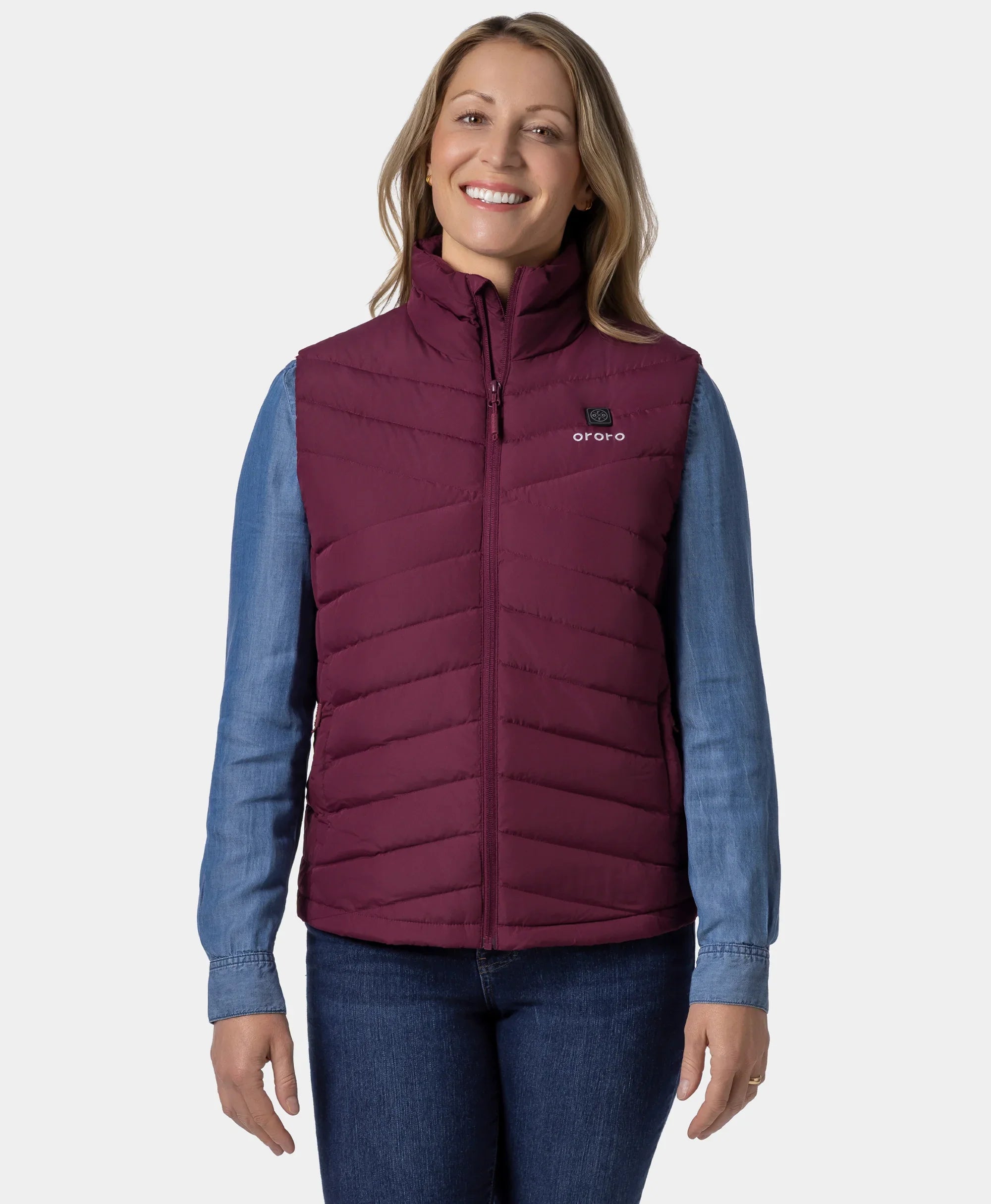 ORORO Heated Women's Heated Lightweight Down Vest - Image 40