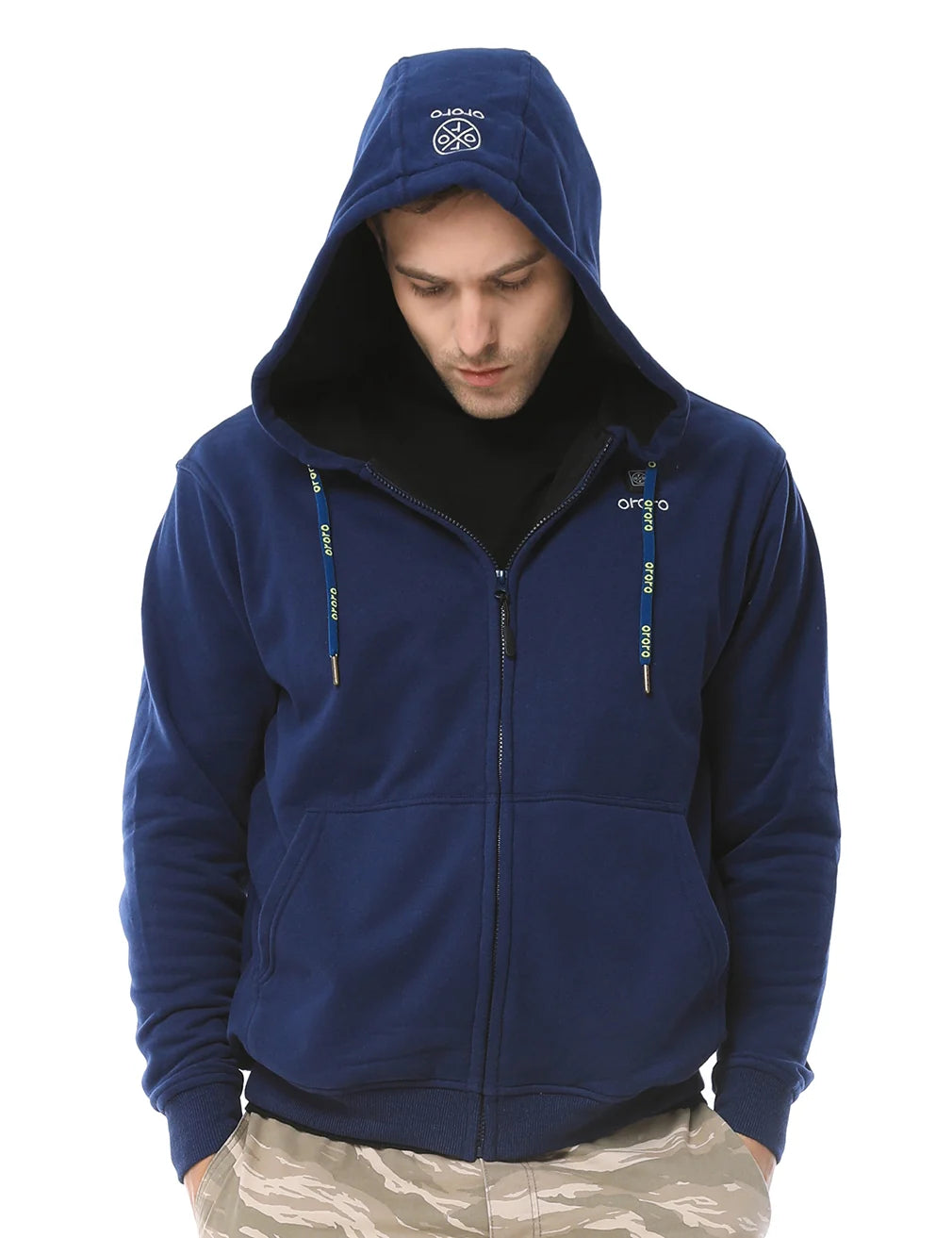 ORORO Heated Unisex Heated Hoodie - Navy (Discontinued) - Image 2