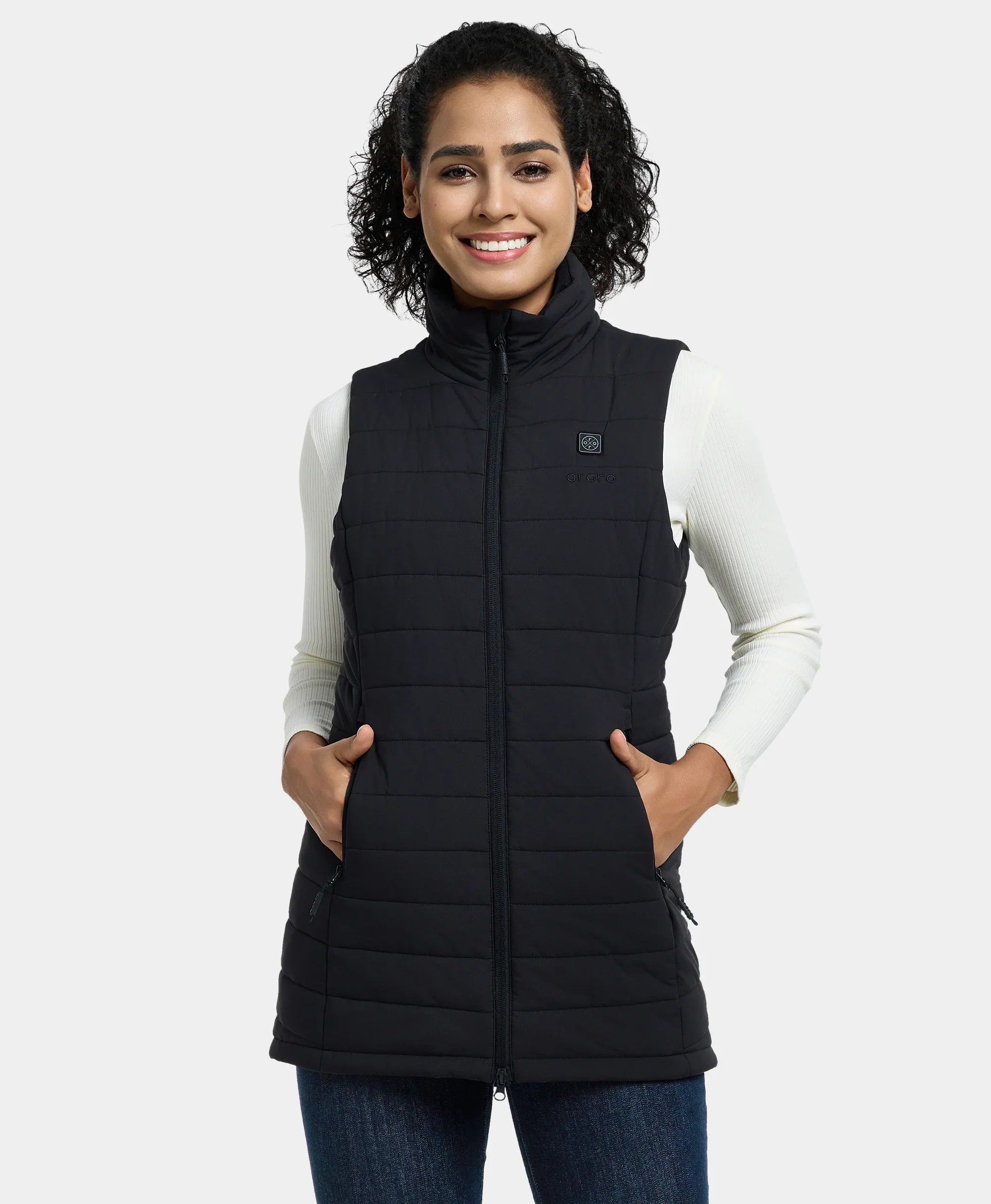 ORORO Heated Tribeca Women's Heated Long Puffer Vest - Image 46