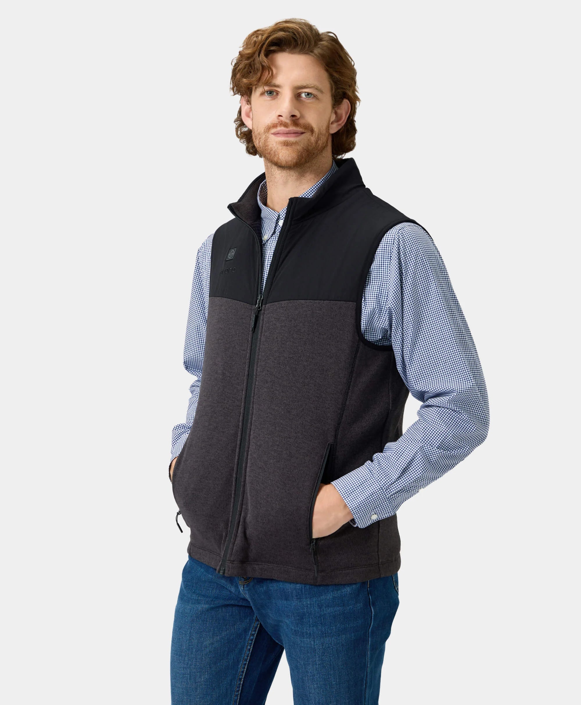 ORORO Heated Augusta Men's Heated Sweater Fleece Vest - Image 4