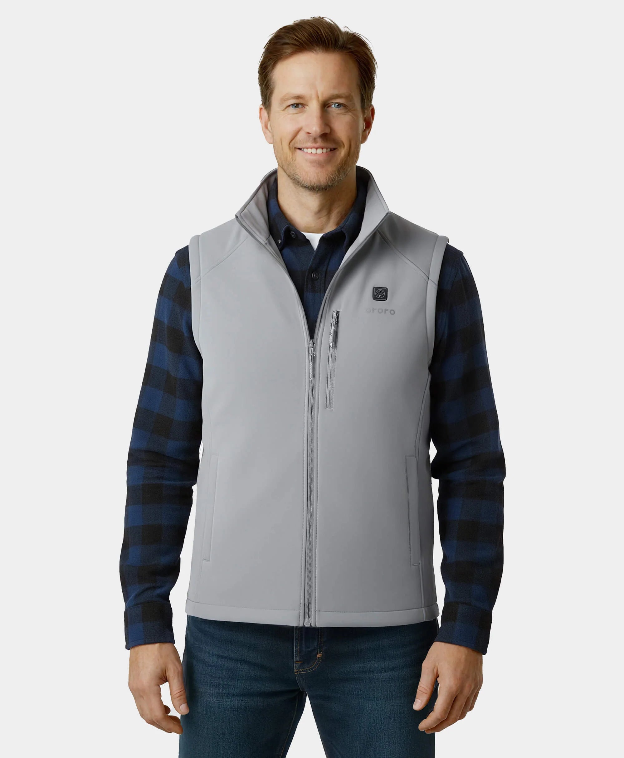 ORORO Heated Men's Heated Softshell Vest - Lower Back Heating - Image 26