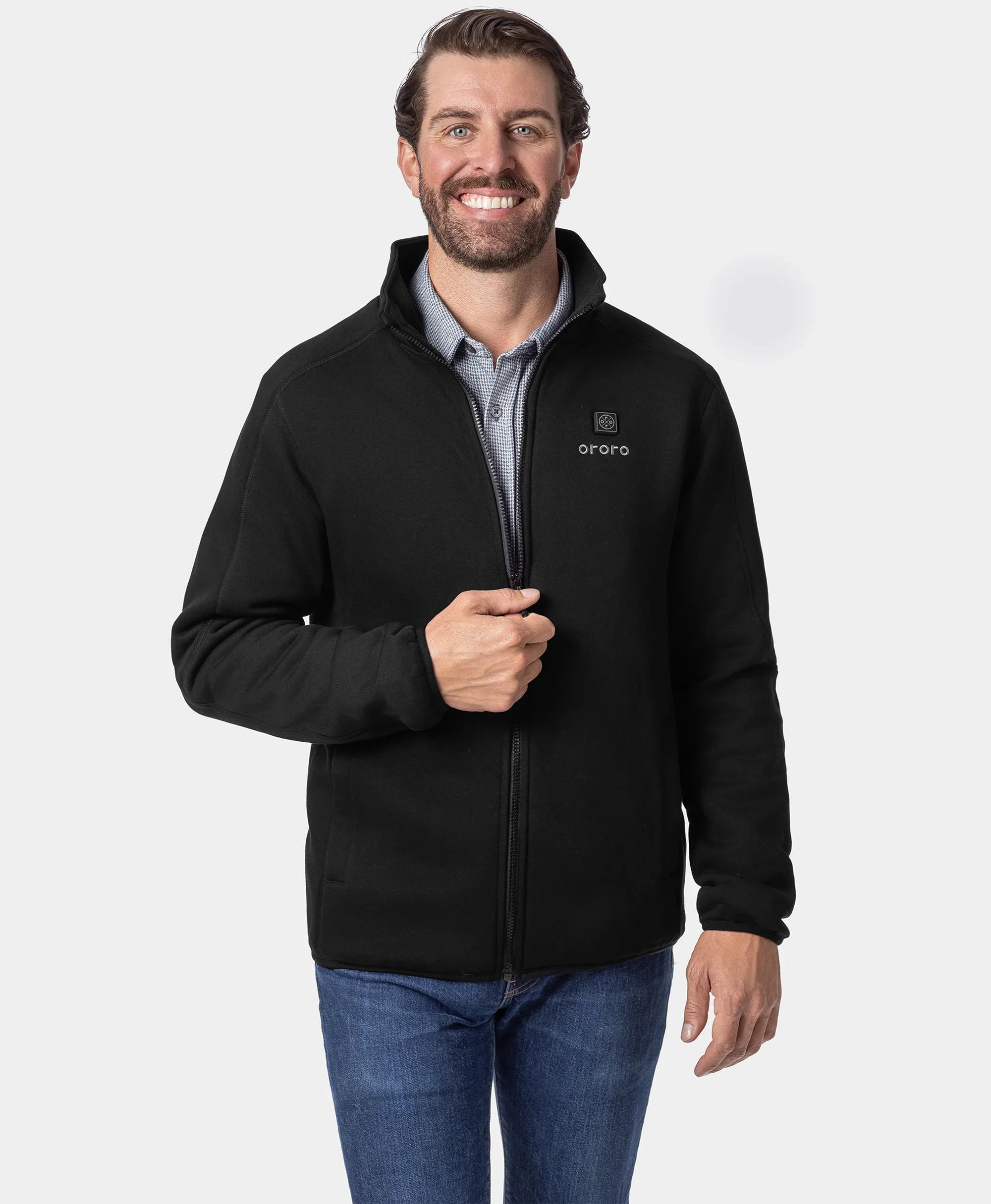 ORORO Heated Men's Heated Full-Zip Fleece Jacket (Apparel Only) - Image 8