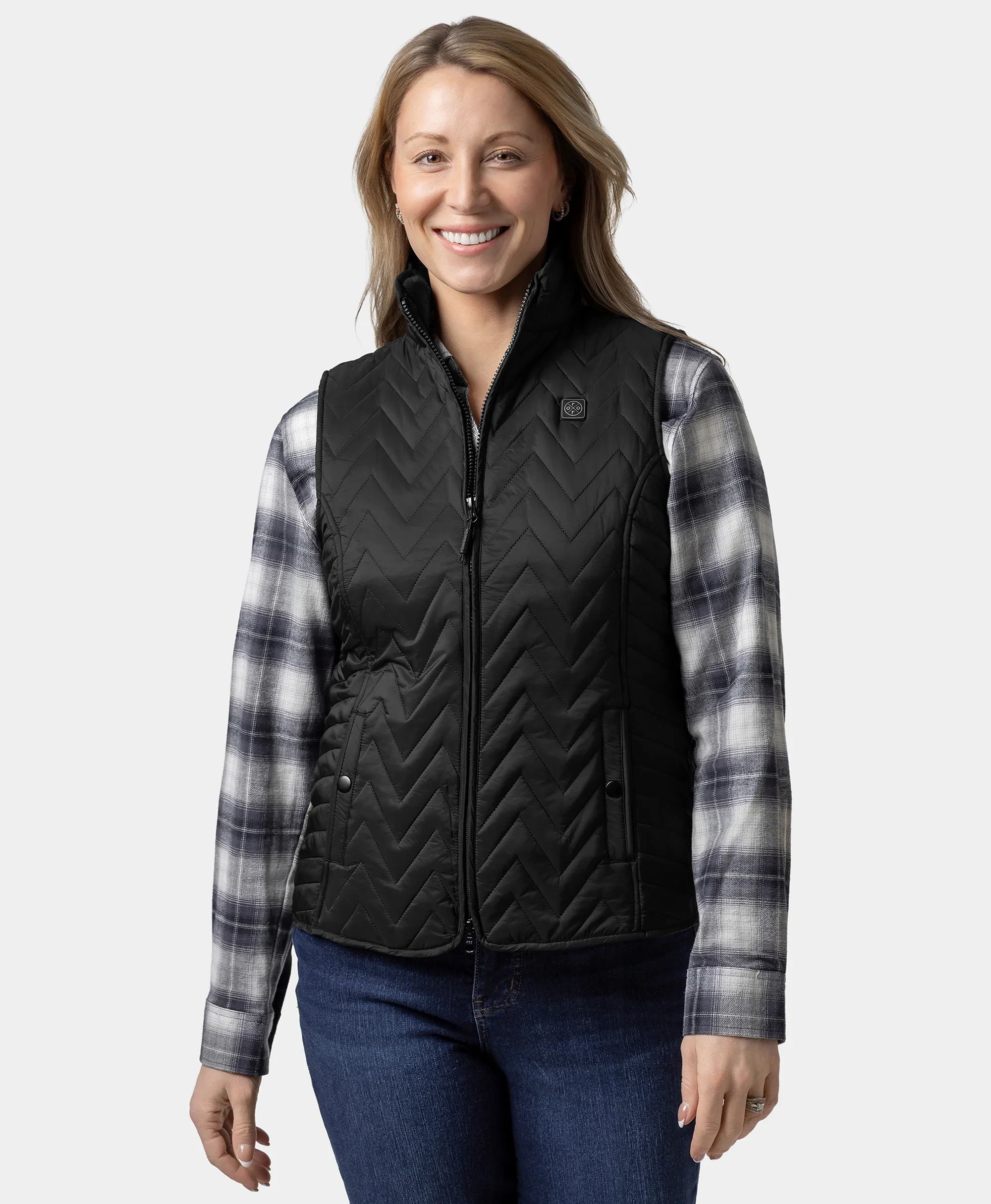 ORORO Heated Women's Heated Chevron Quilted Vest (Apparel Only) - Image 17