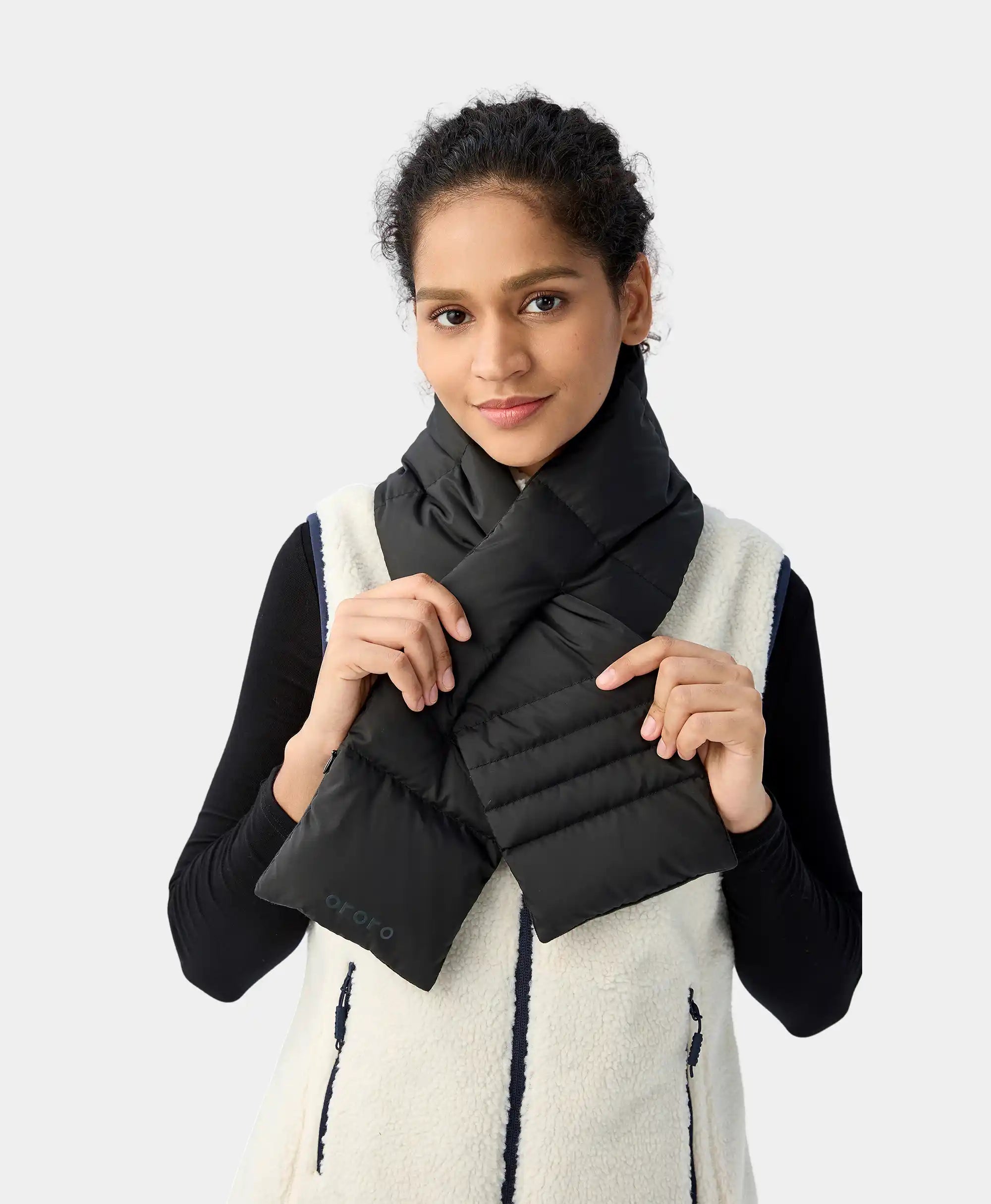 ORORO Heated Unisex Heated Puffer Down Scarf - Image 8