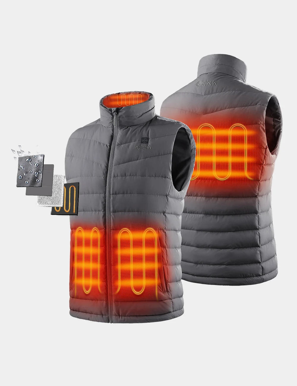 ORORO Heated Men's Heated Lightweight Down Vest - Image 2