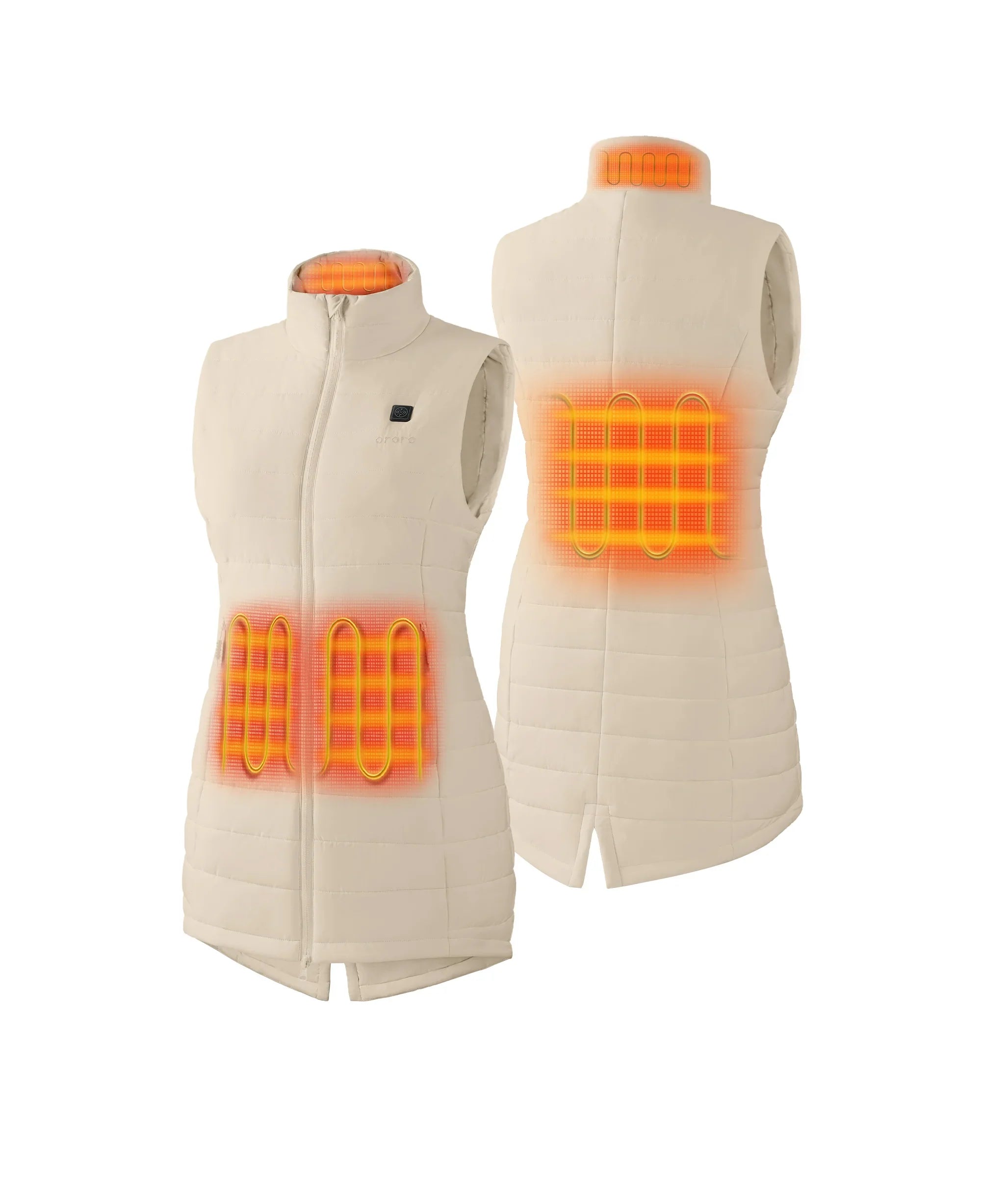 ORORO Heated Tribeca Women's Heated Long Puffer Vest - Image 68