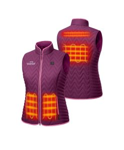 Alternative view of ORORO Heated Women's Heated Chevron Quilted Vest (Purple) - Westminster Kennel Club® Edition