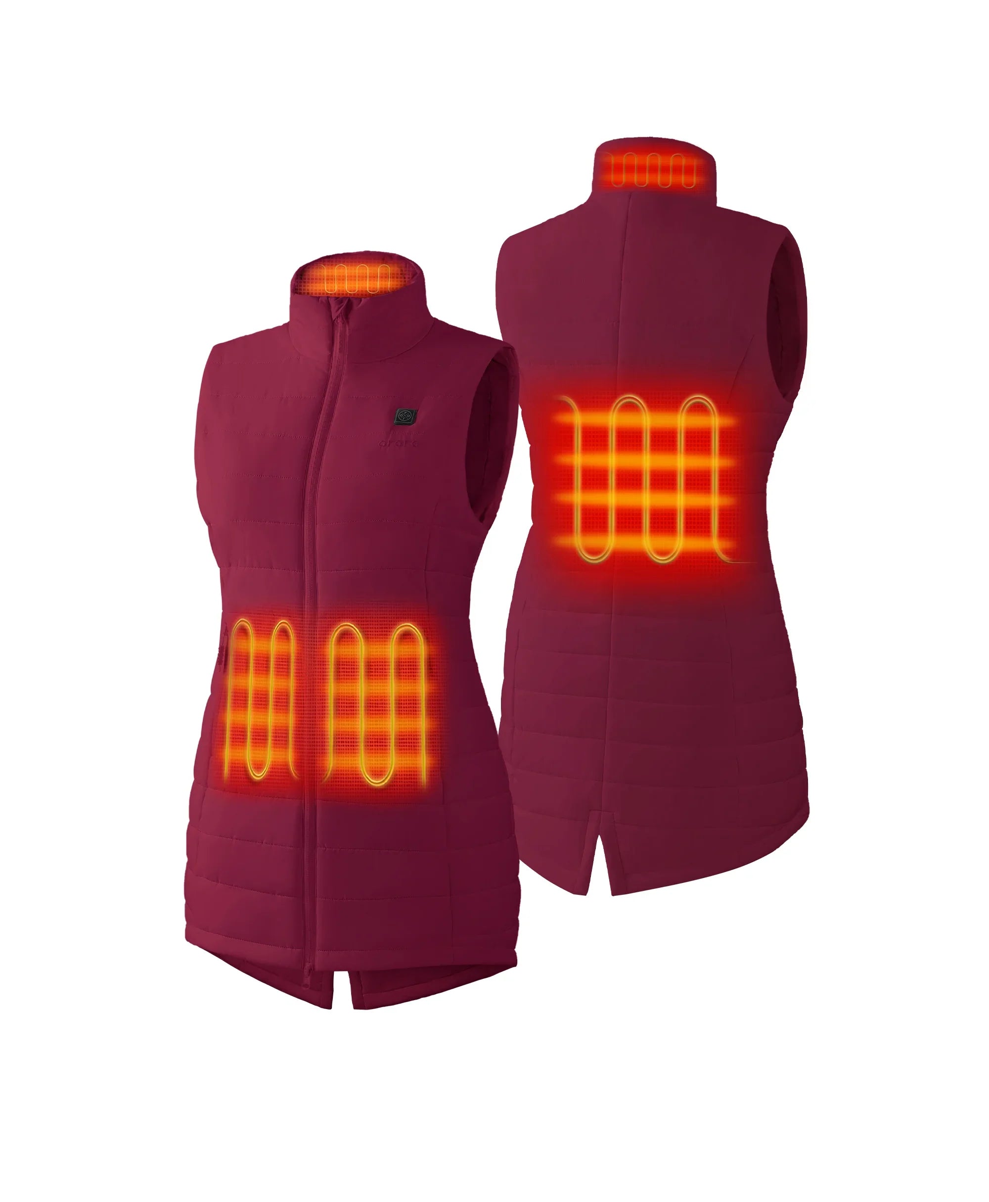 ORORO Heated Tribeca Women's Heated Long Puffer Vest (Apparel Only) - Image 22