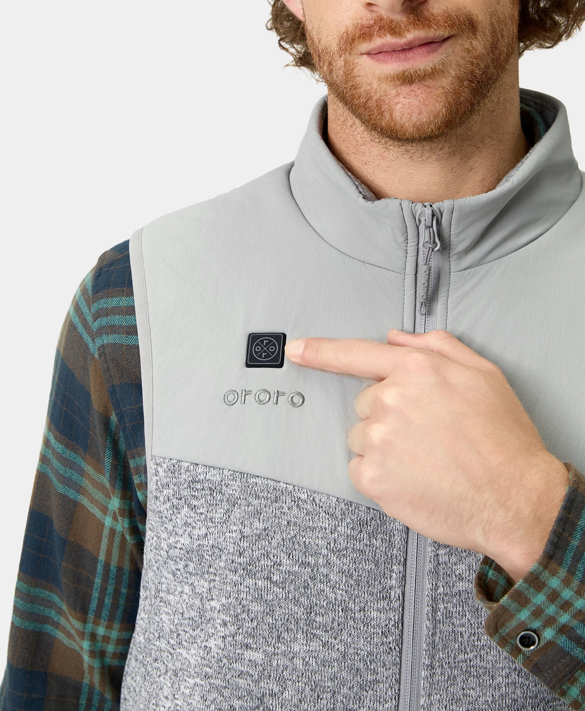 ORORO Heated Augusta Men's Heated Sweater Fleece Vest - Image 20